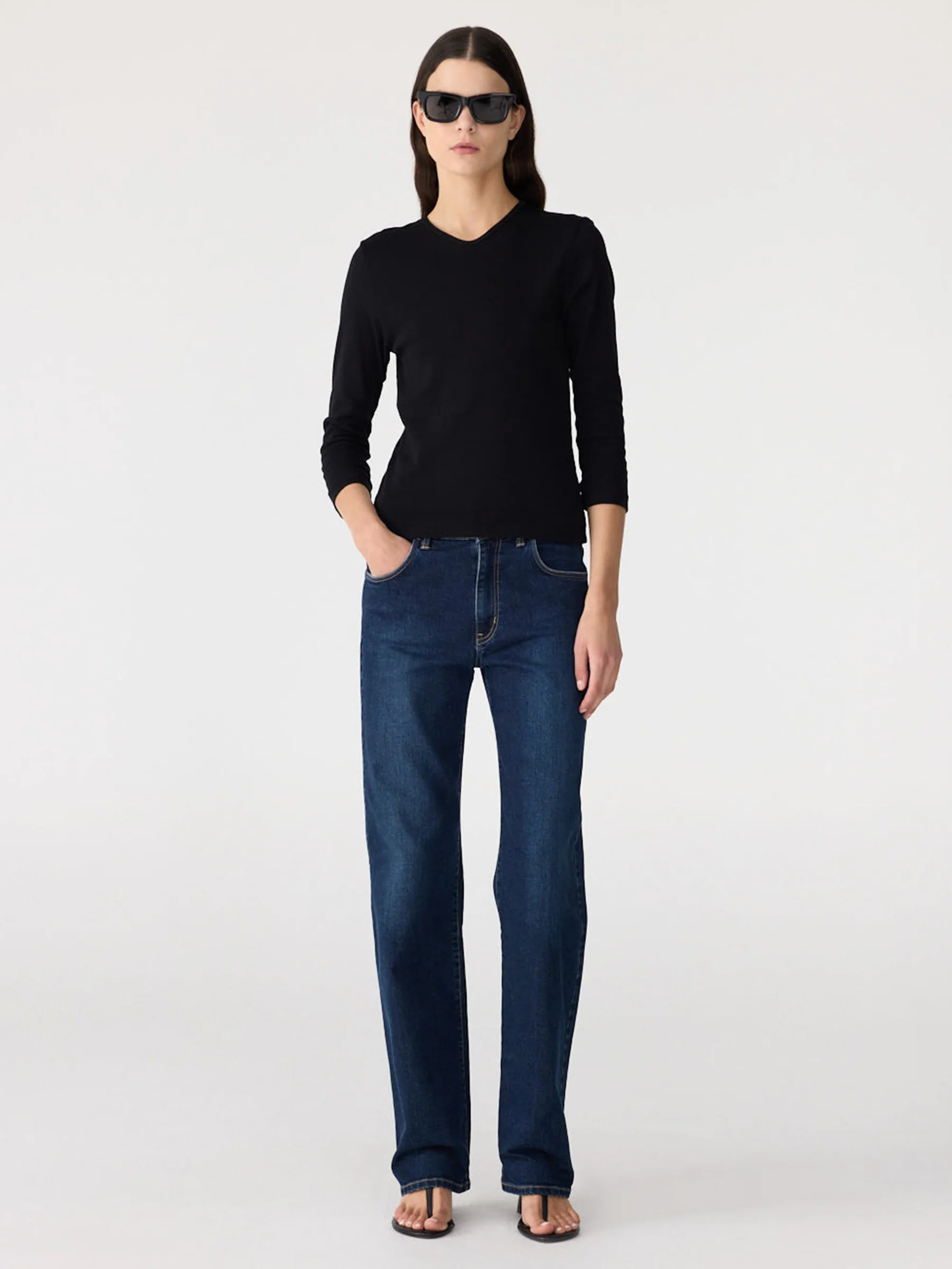 3/4 Sleeve V-Neck T-Shirt