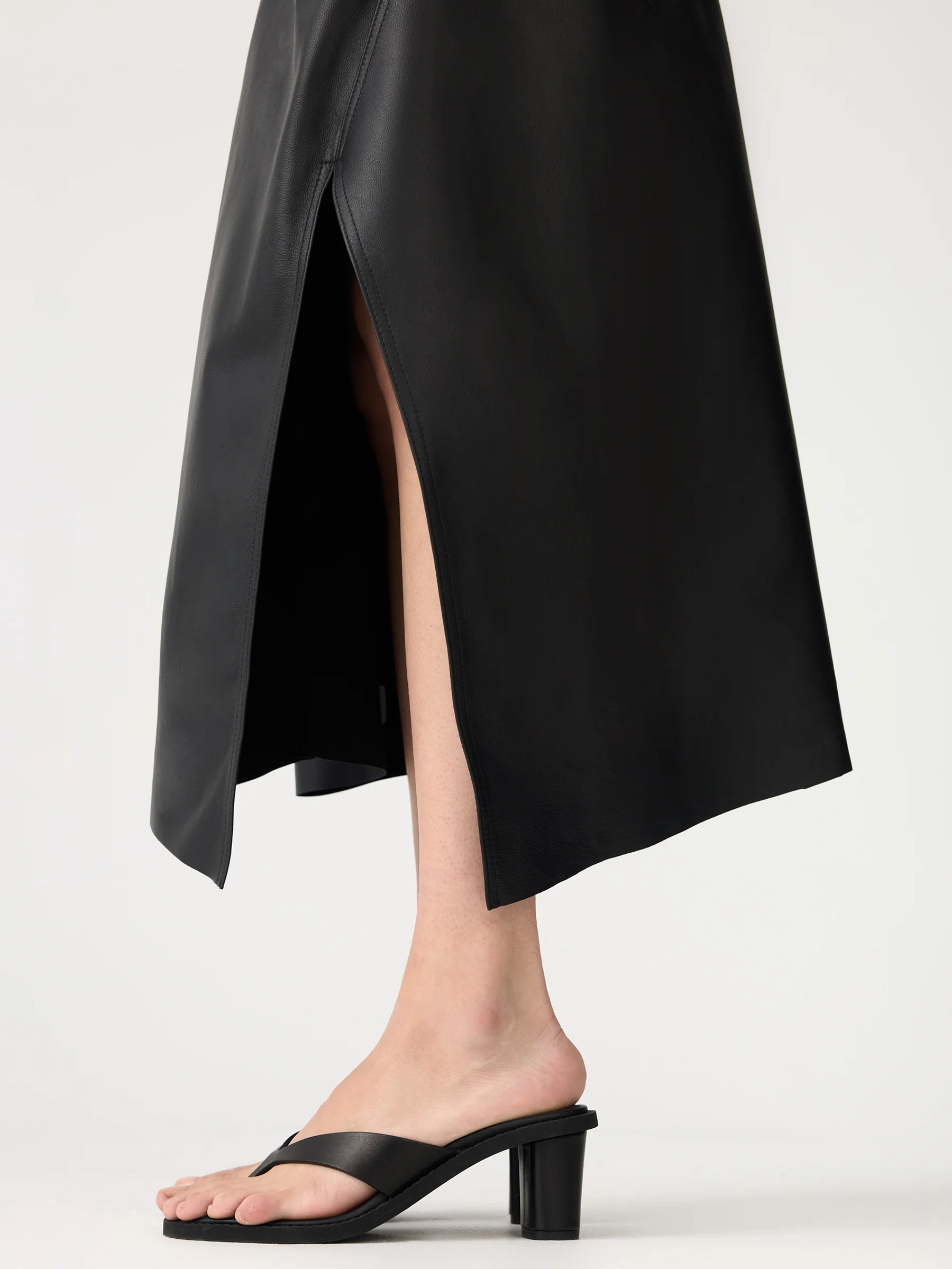 Asymmetric Leather Skirt - Image 4
