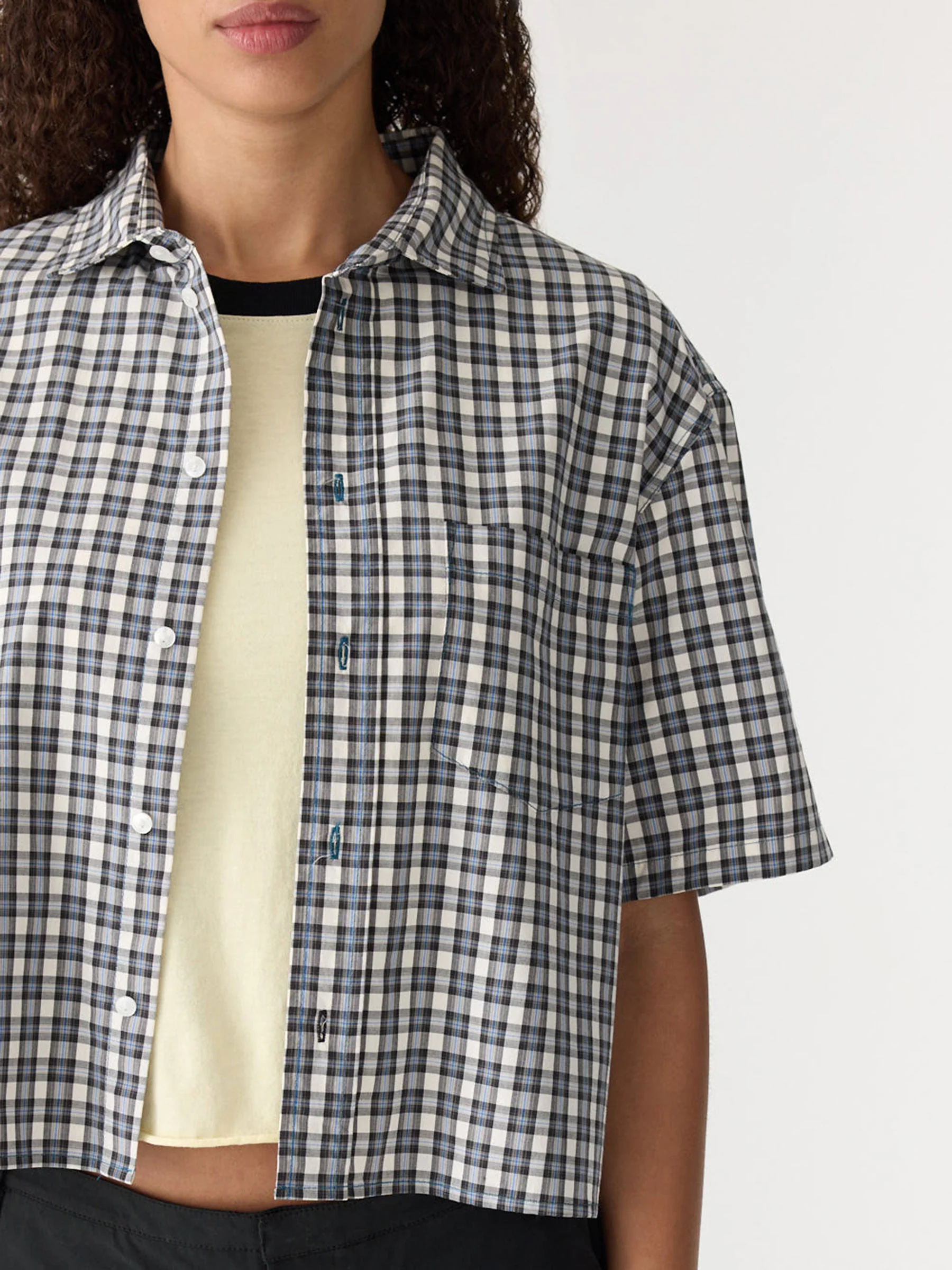 Check Cropped Shirt - Image 3