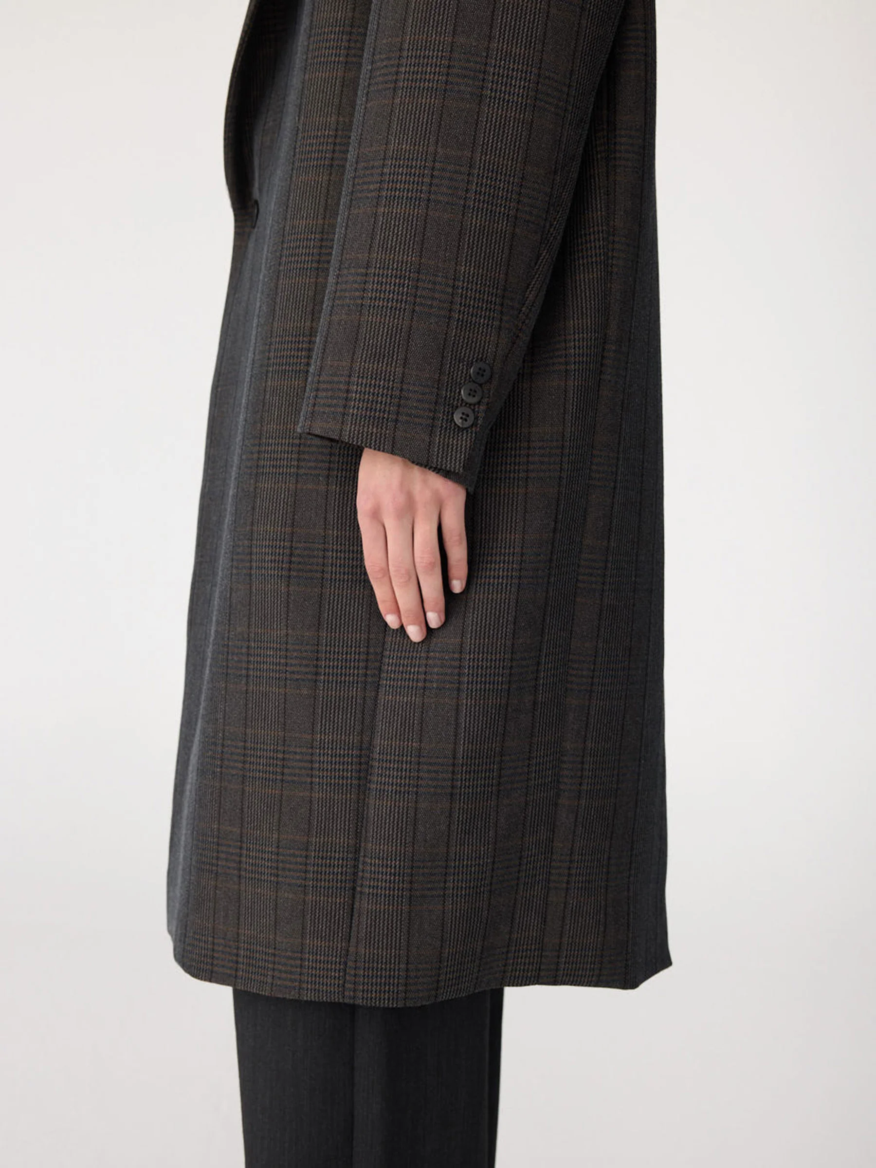 Check Wool Coat - Image 4