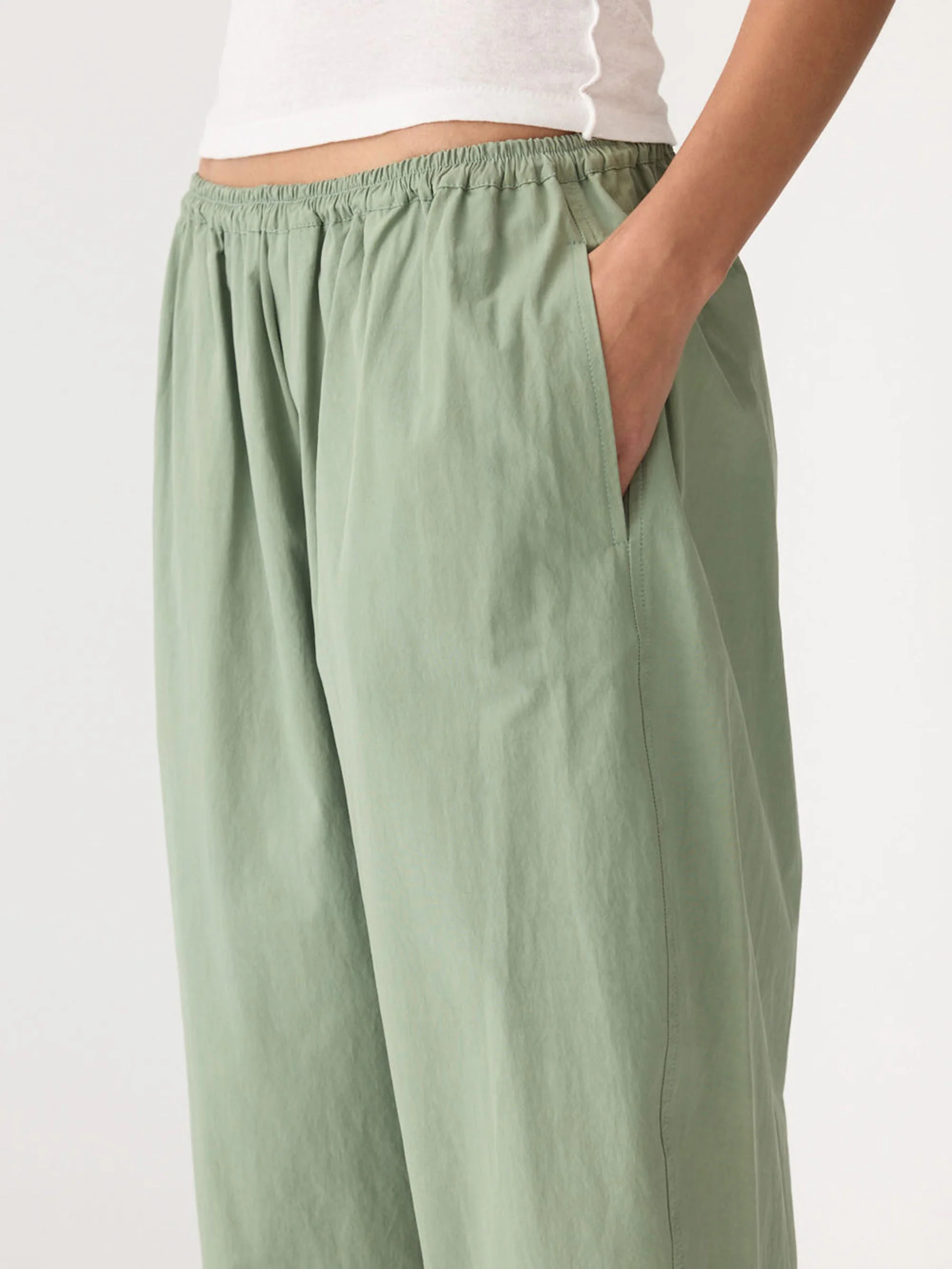 Crushed Cotton Gathered Pant - Image 3