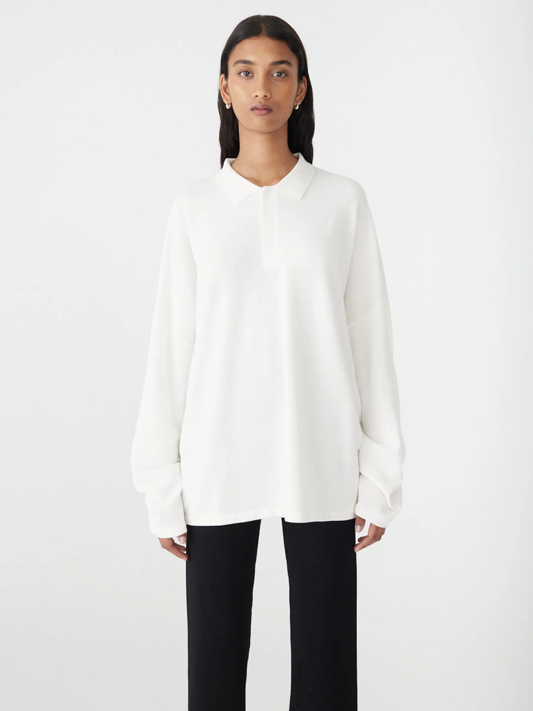Universal Cotton Knitted Pique Long Sleeve Polo - Image 4