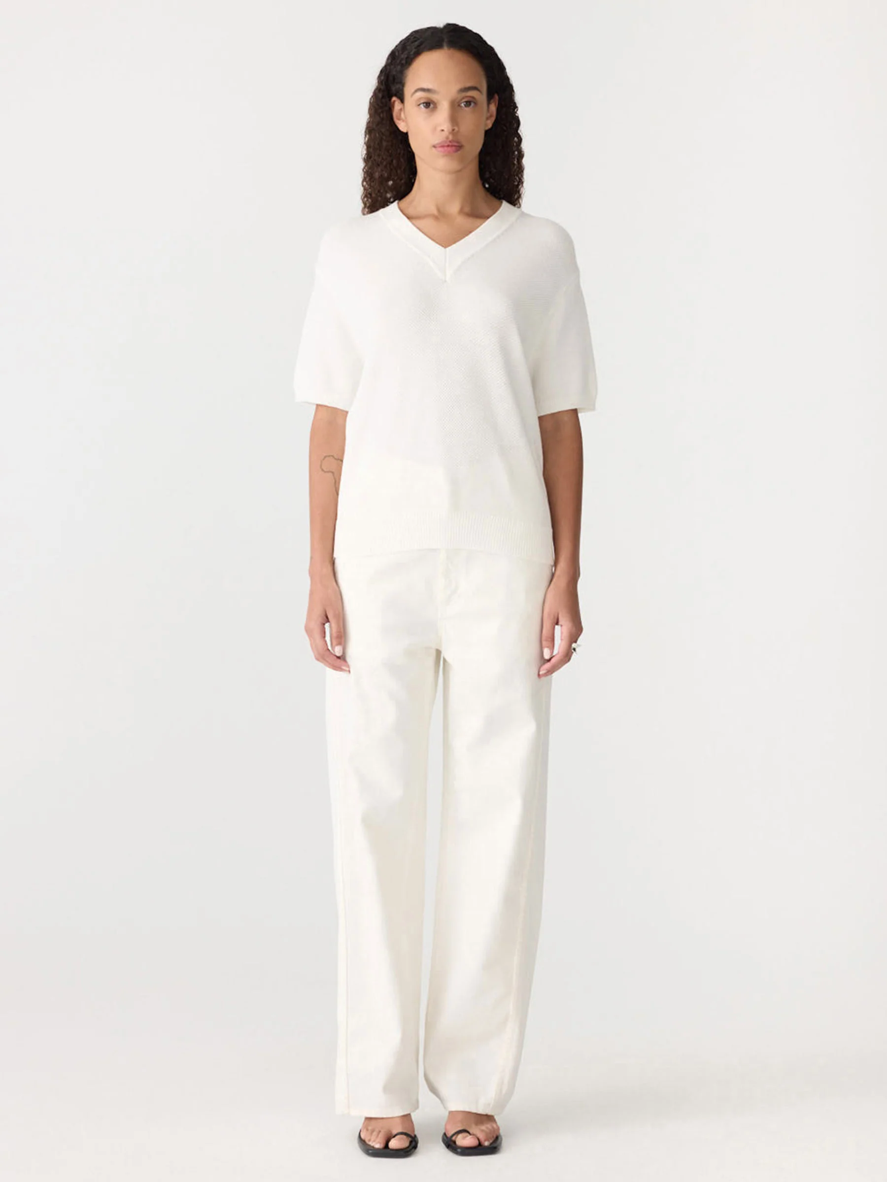 Cotton Linen V-Neck T-Shirt