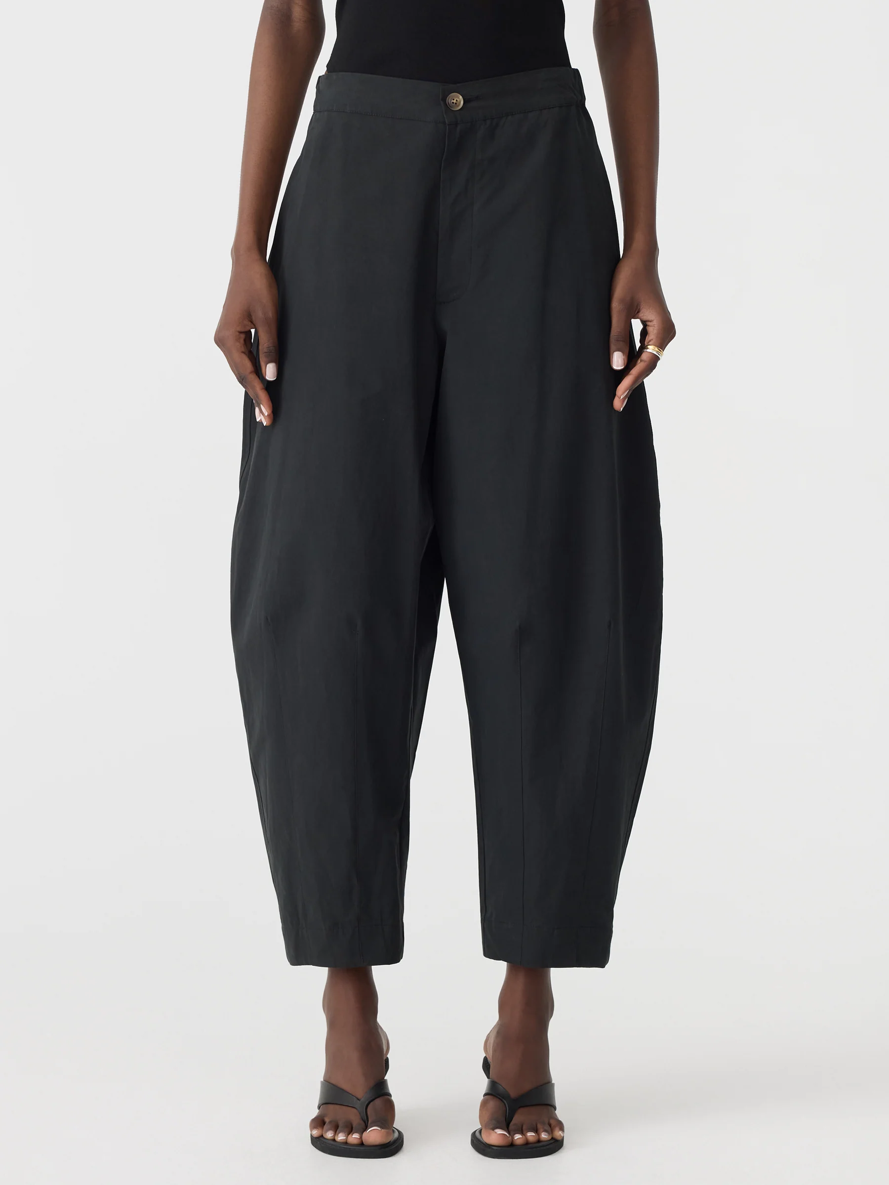 Crushed Cotton Darted Hem Pant - Image 2