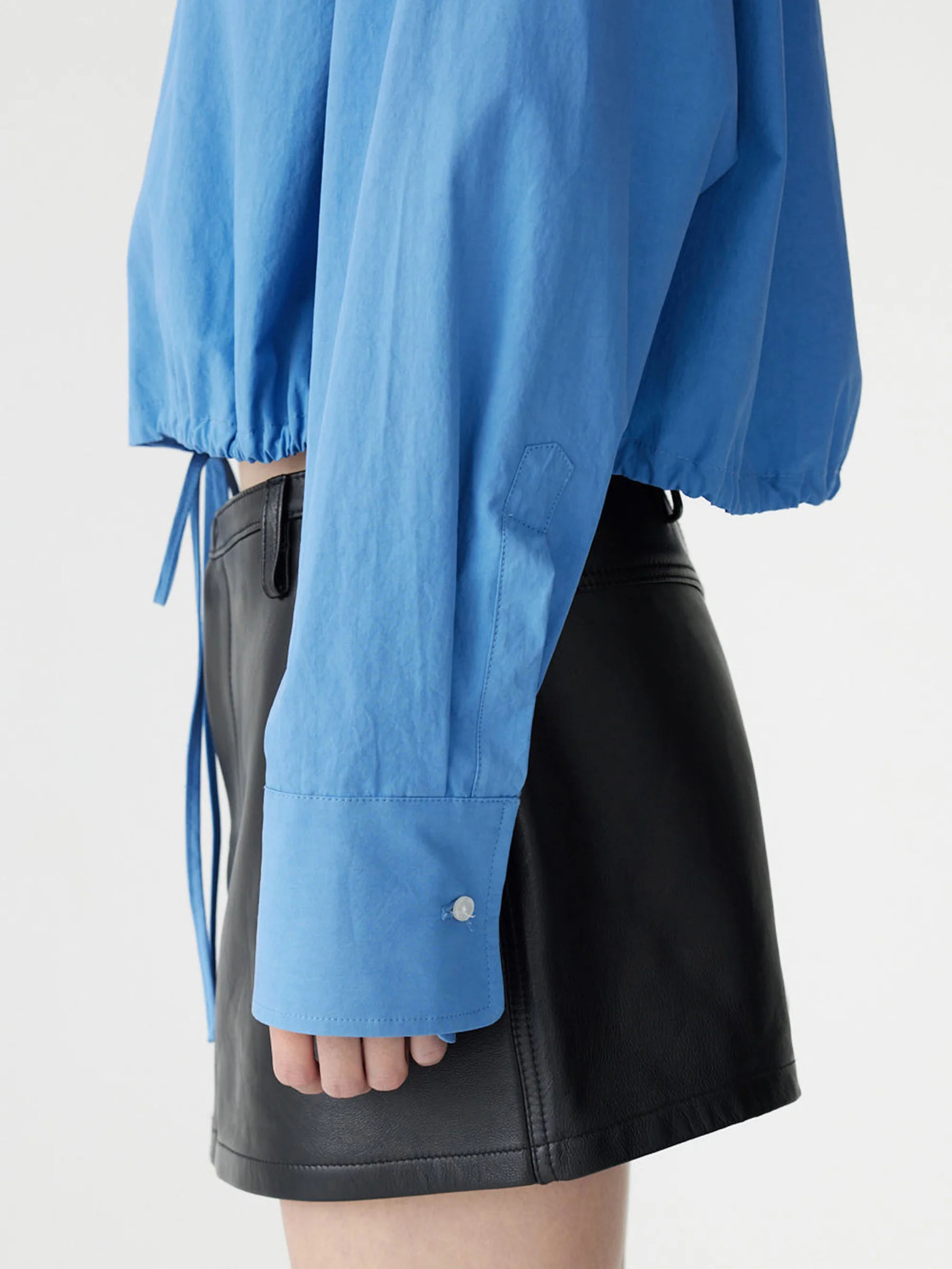Crushed Cotton Gathered Shirt - Image 3