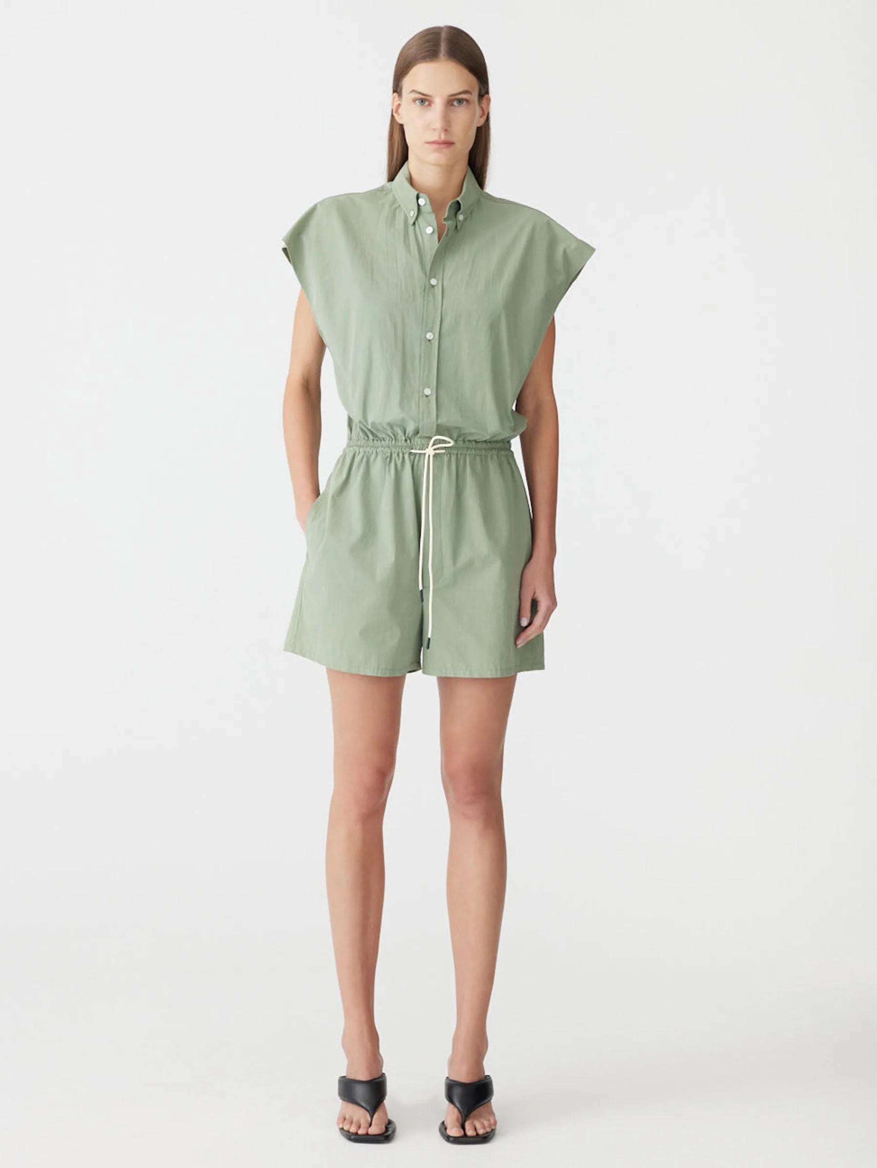 Crushed Cotton Mini Jumpsuit - Image 5