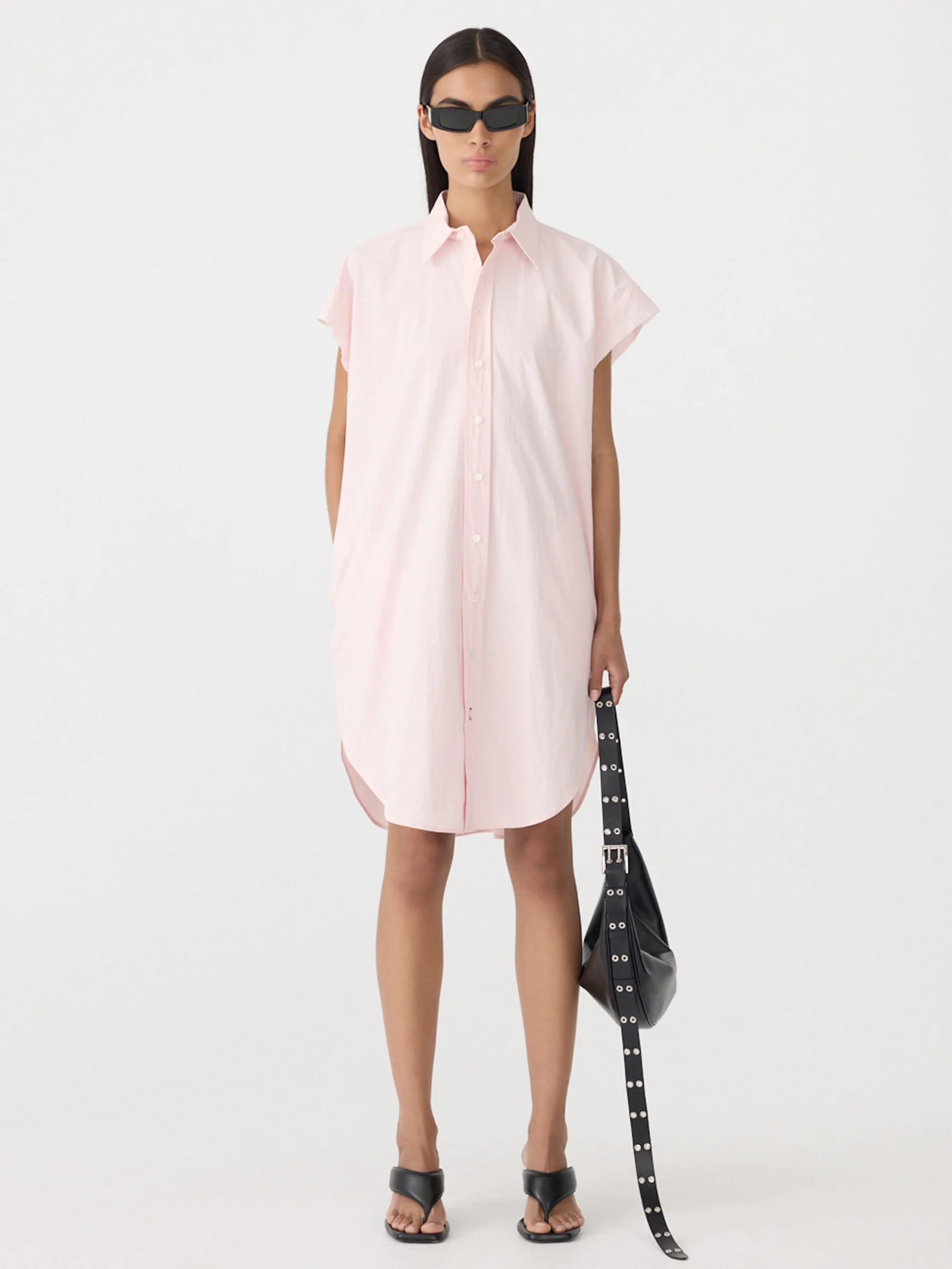 Crushed Cotton Sleeveless Dress