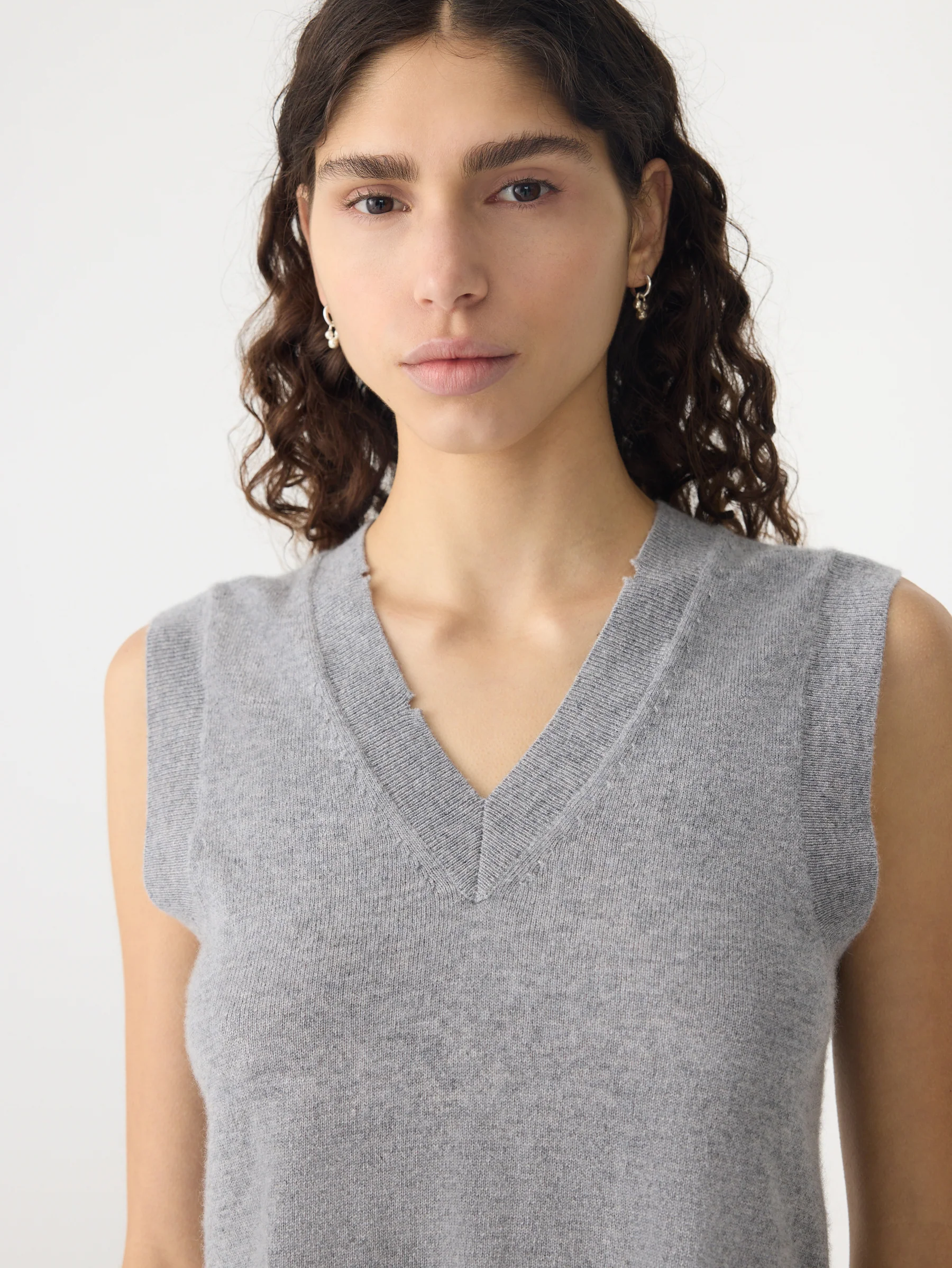 Distressed V Neck Vest - Image 3