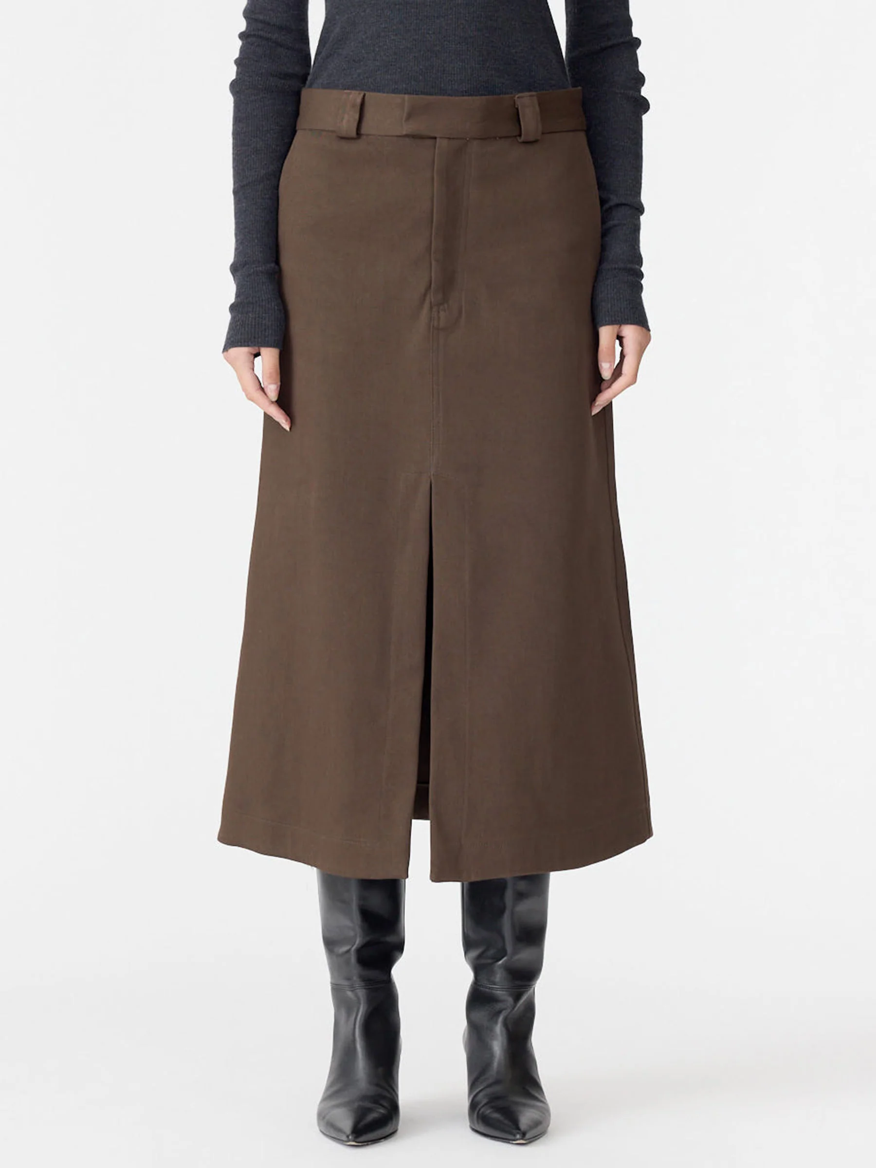Double Twill Longerline Skirt - Image 2