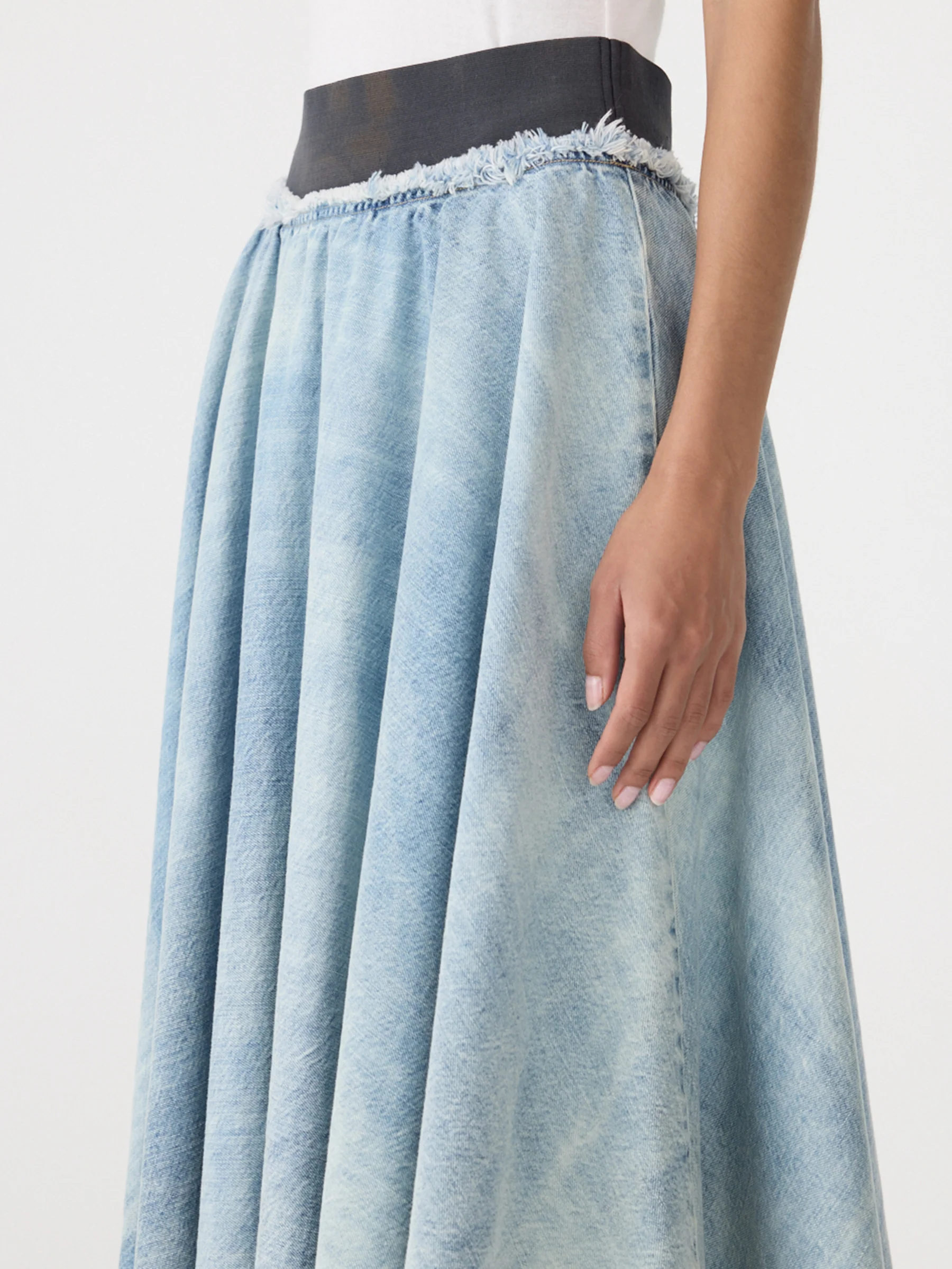 Elastic Circle Denim Skirt - Image 3