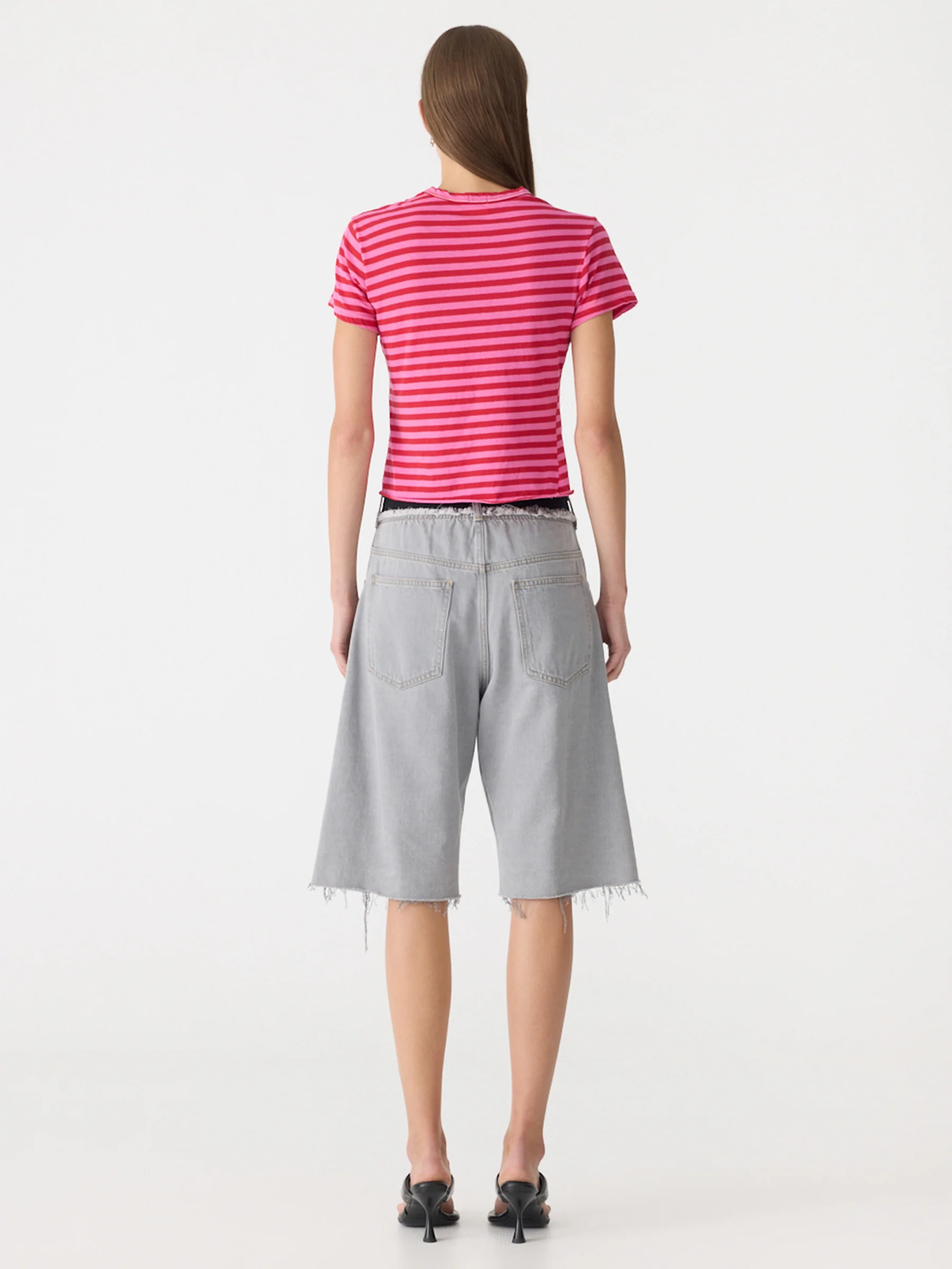 Elastic Longerline Denim Short - Image 5