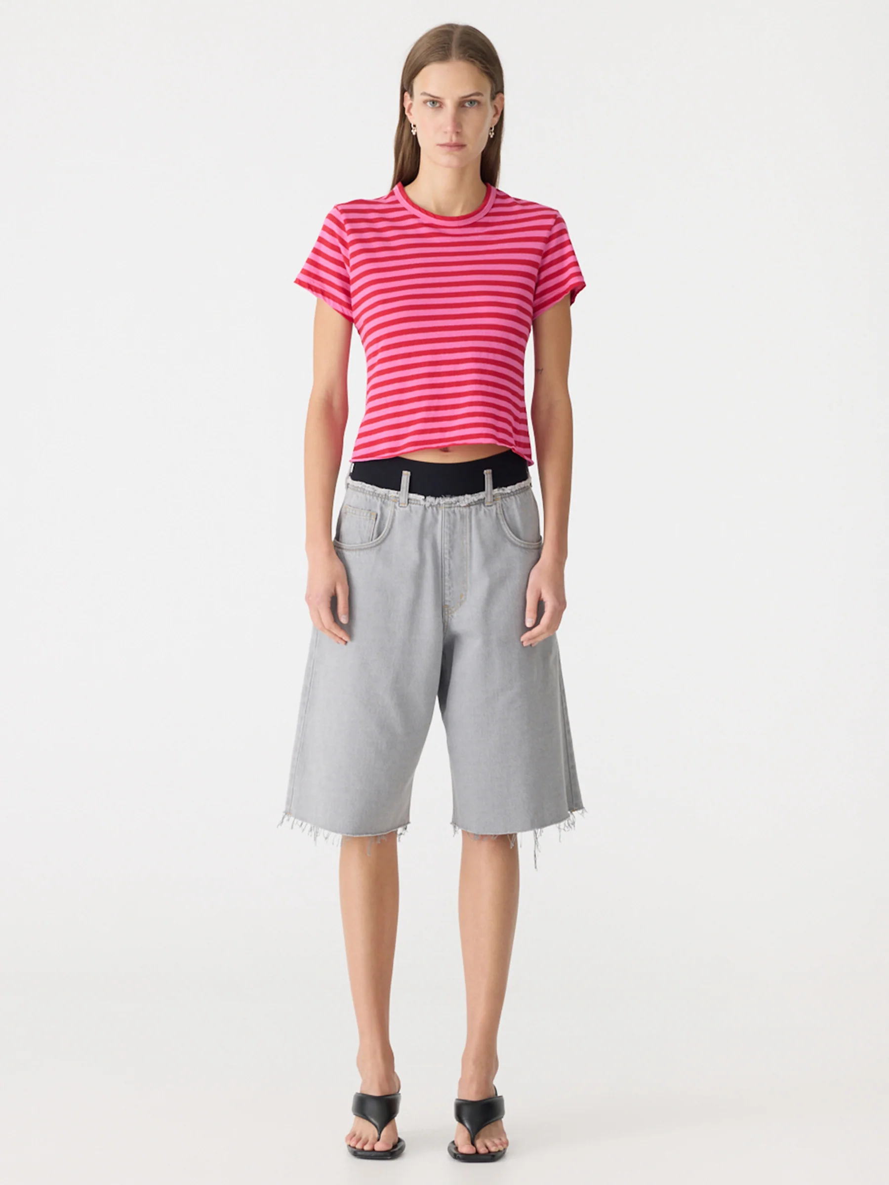 Elastic Longerline Denim Short - Image 6