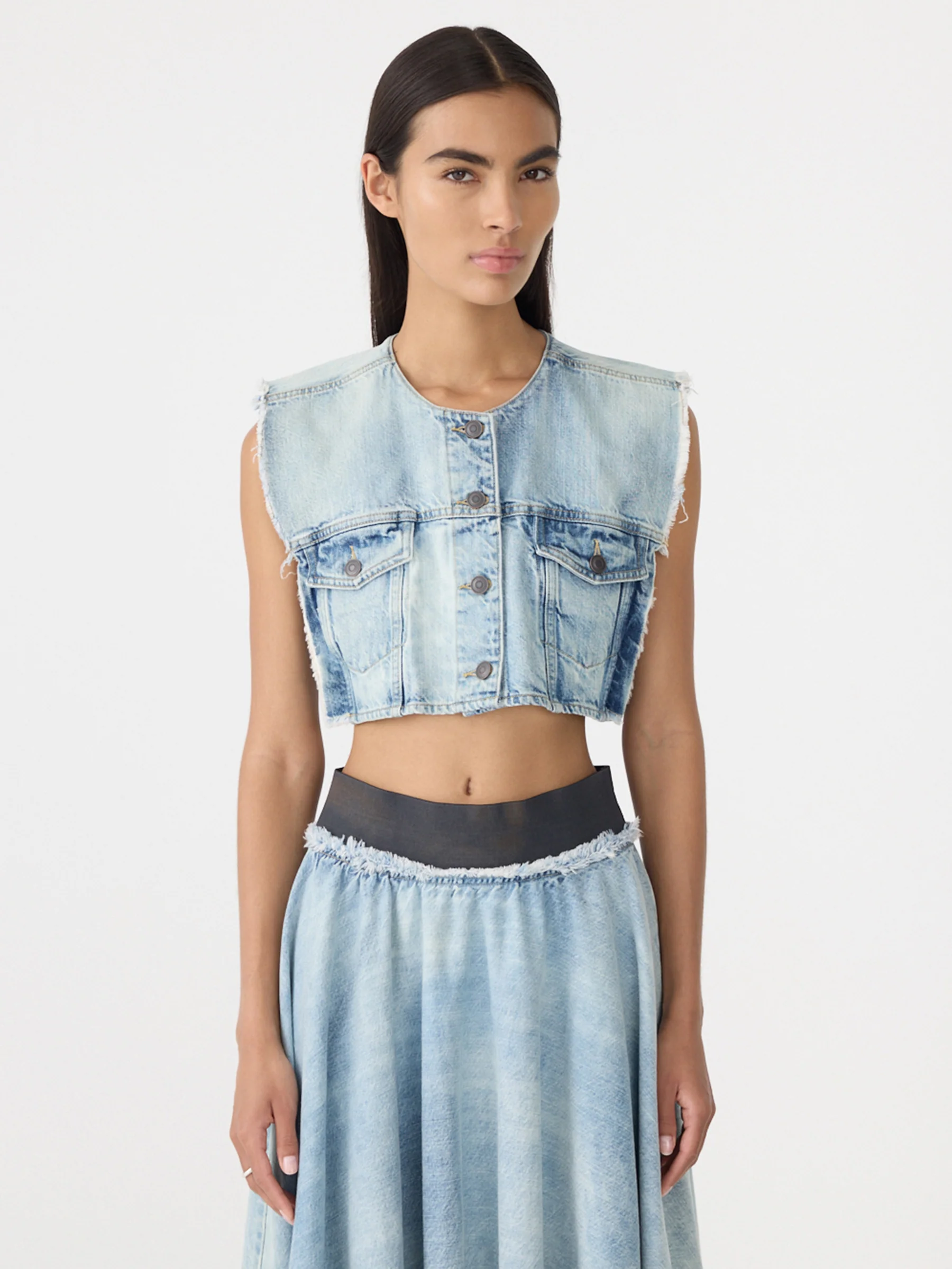 Faded Denim Vest - Image 2
