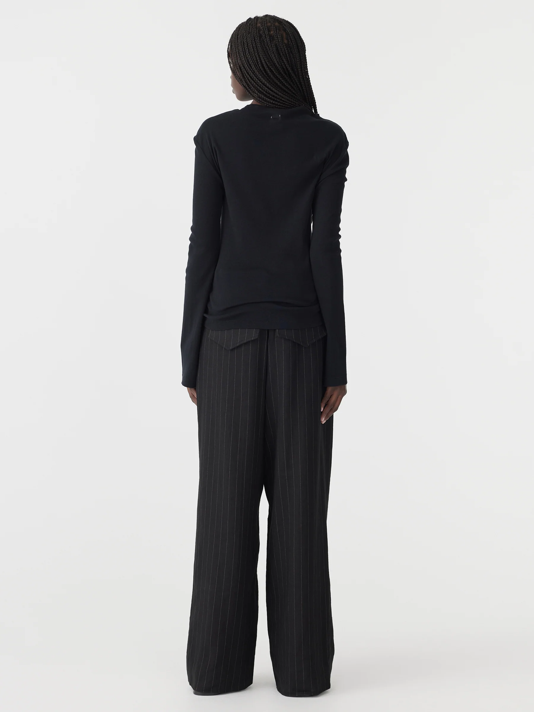 Front Seam Rib Long Sleeve T-Shirt - Image 5
