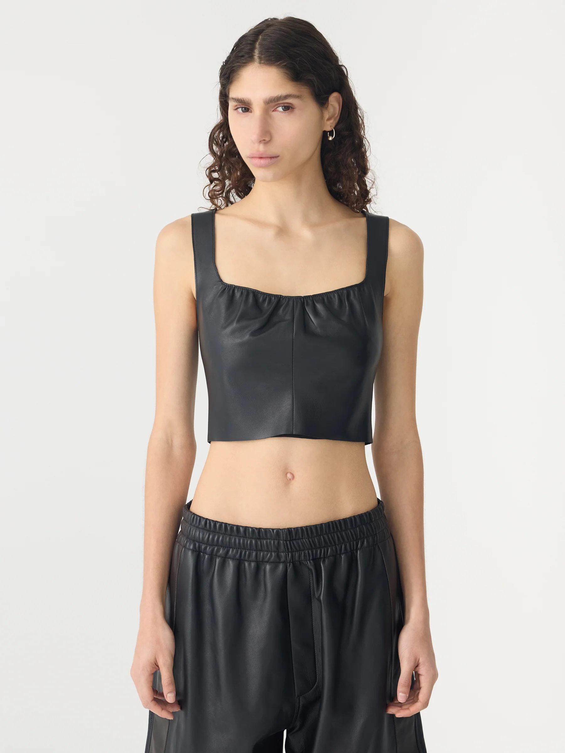 Gathered Leather Top - Image 2