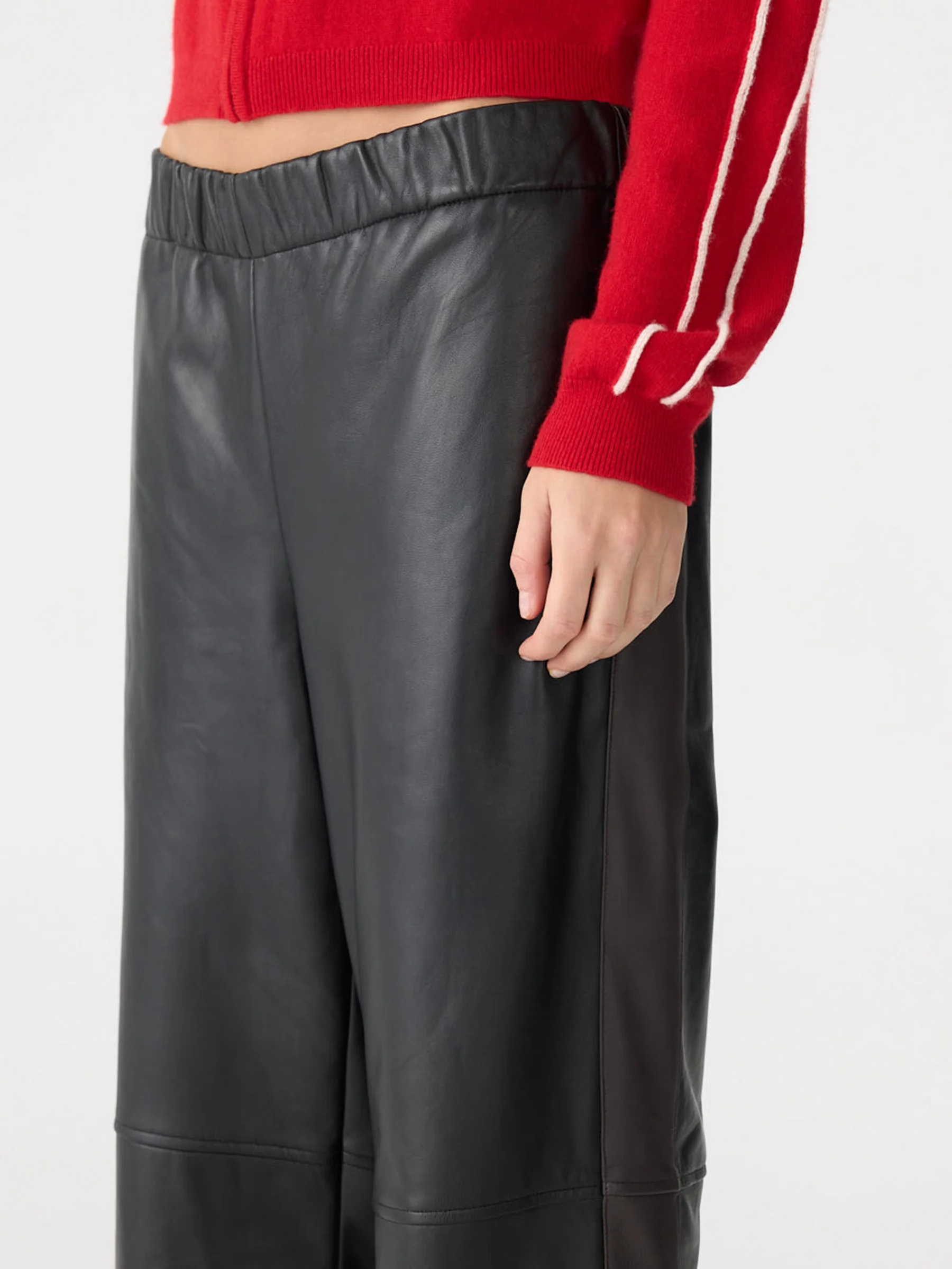 Leather Pull On Wide Leg Pant - Image 3