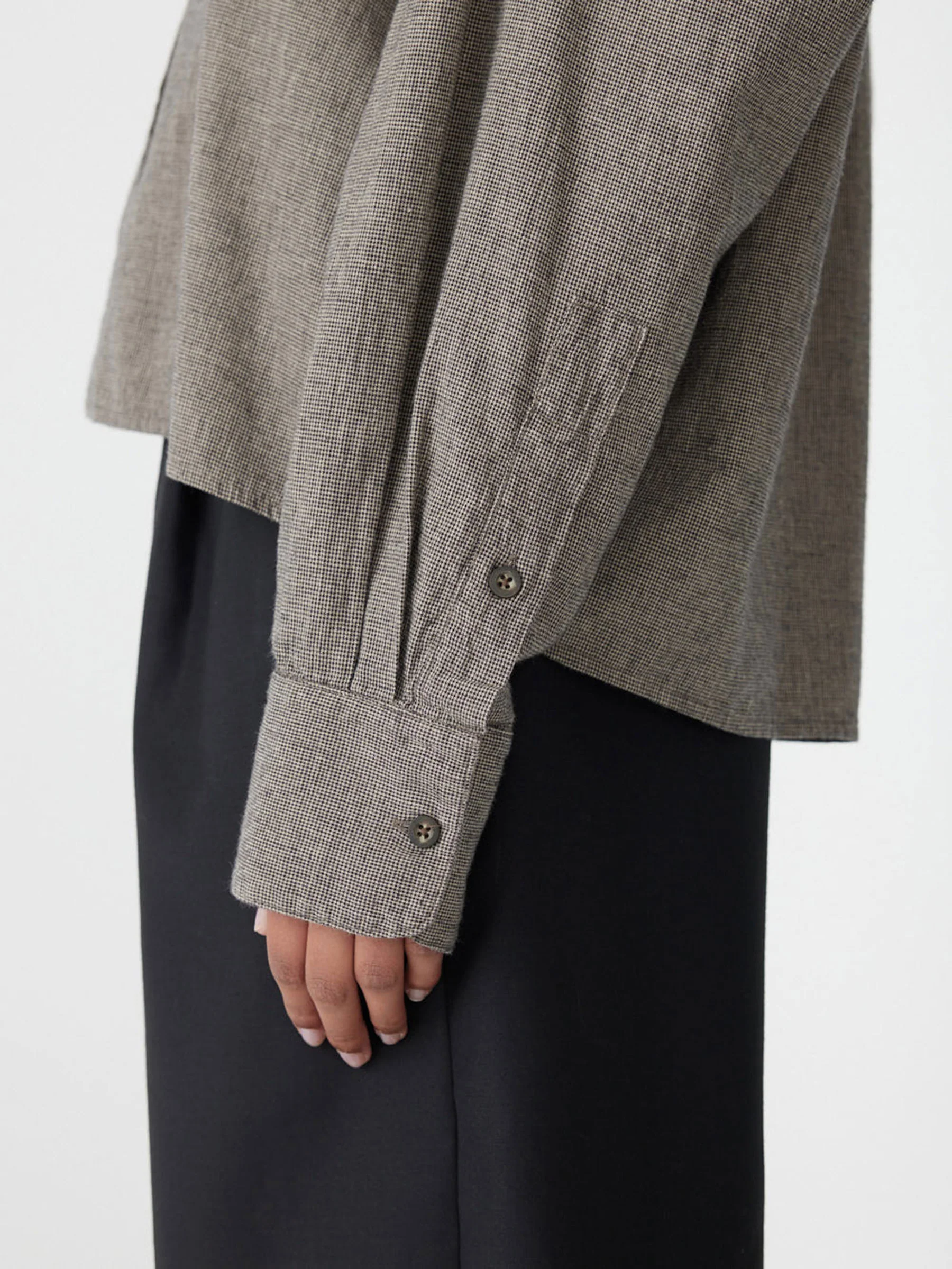 Mini Houndstooth Crop Shirt - Image 3