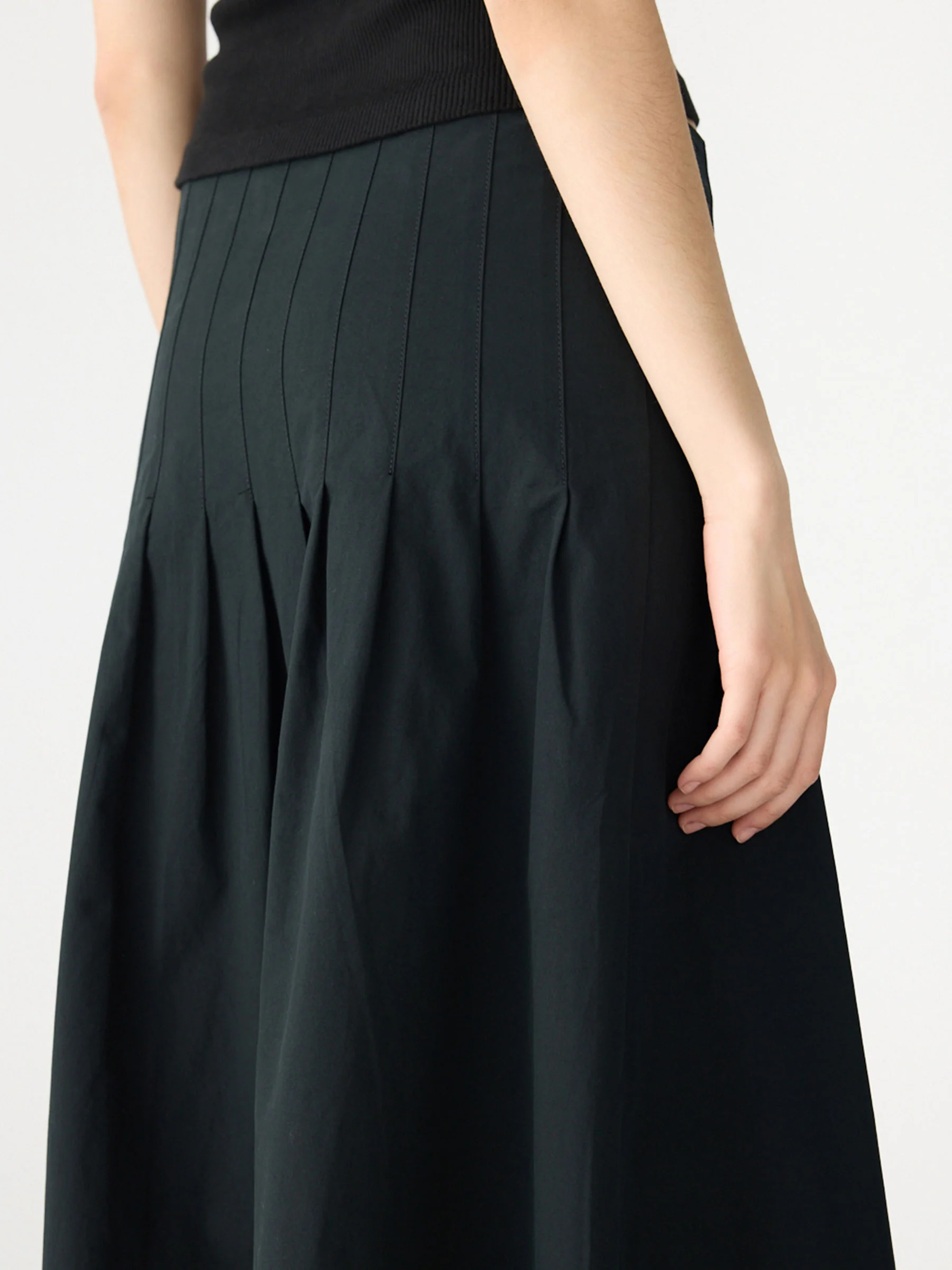 Crushed Cotton Pleated Skirt - Image 5