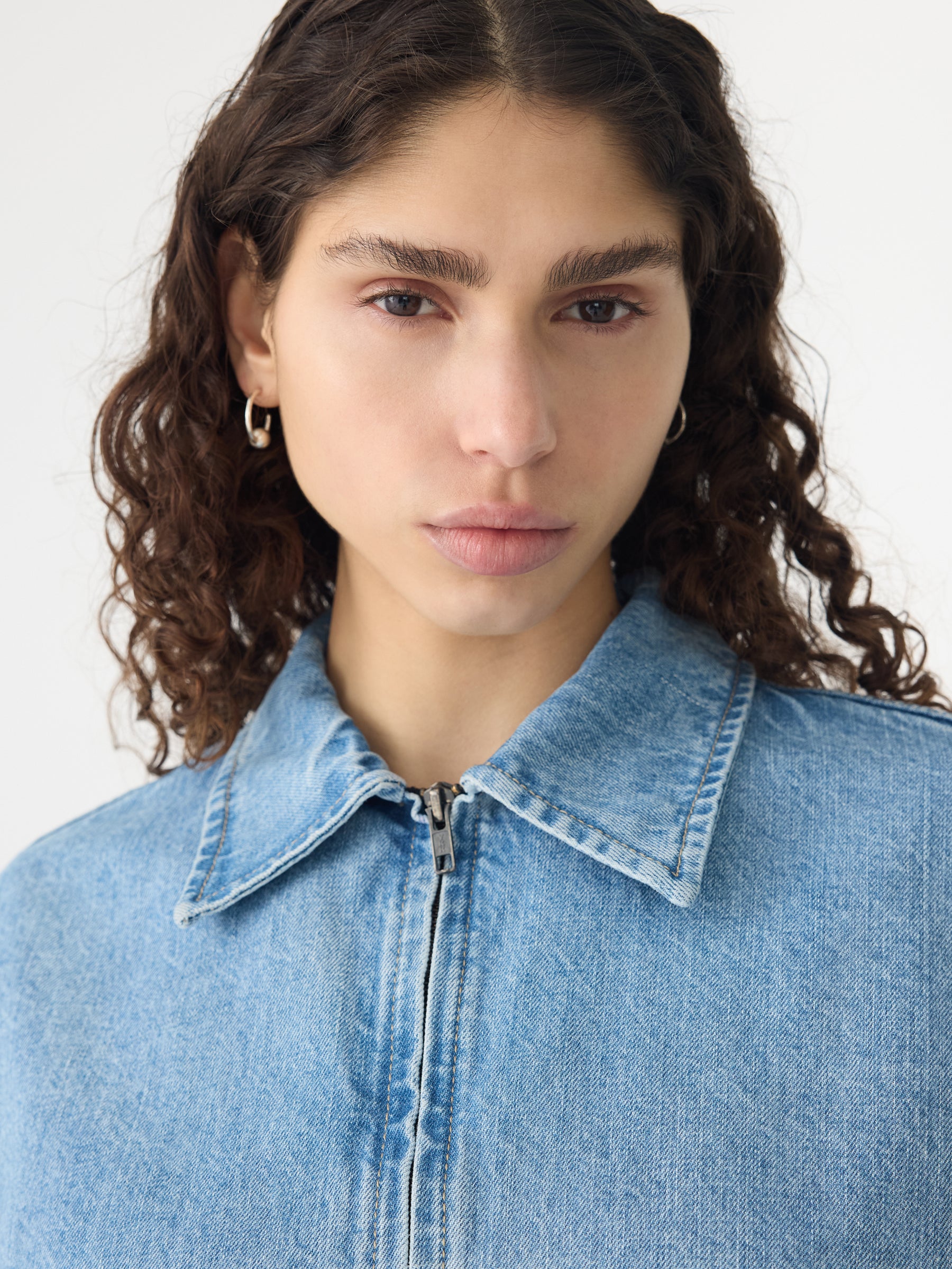 Organic Denim Cropped Jacket - Image 3