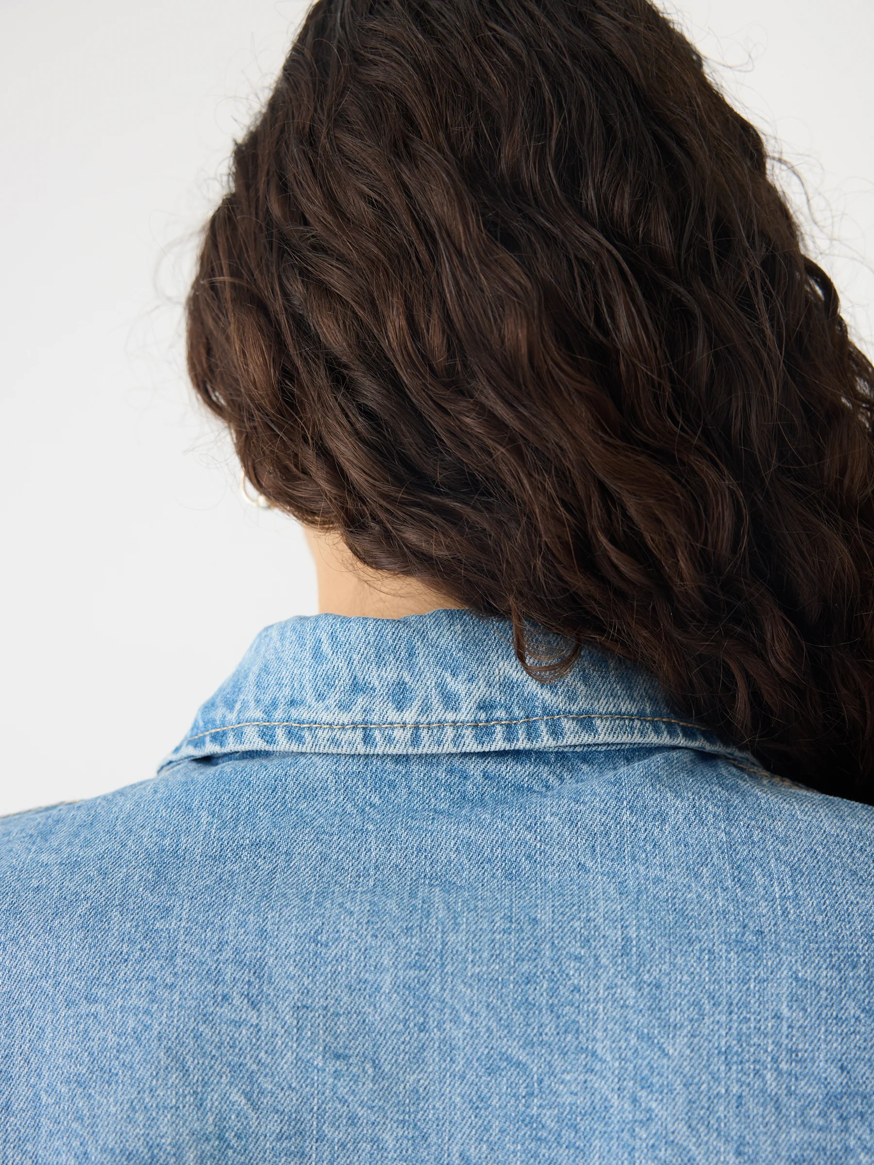Organic Denim Cropped Jacket - Image 6