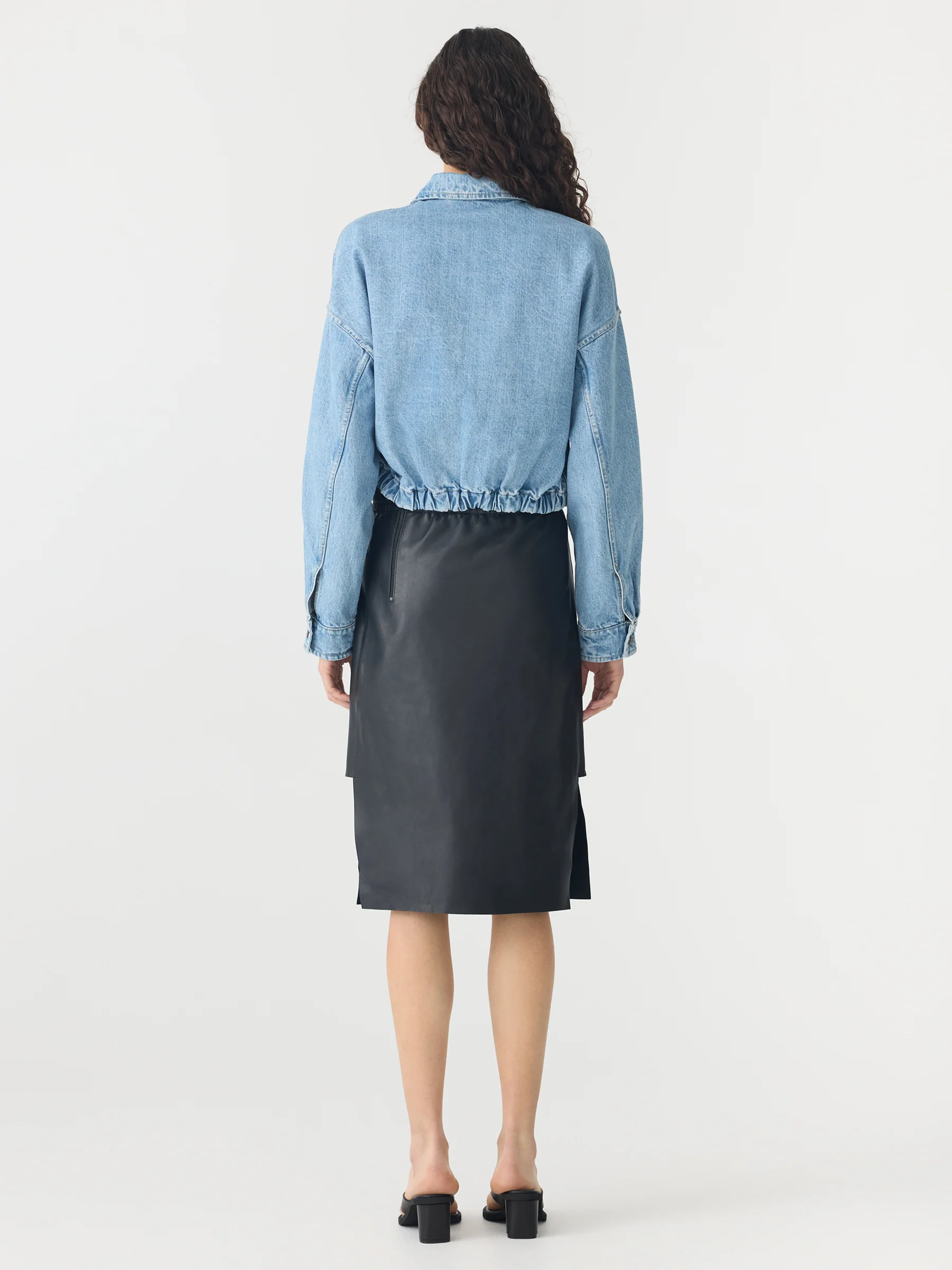 Organic Denim Cropped Jacket - Image 7
