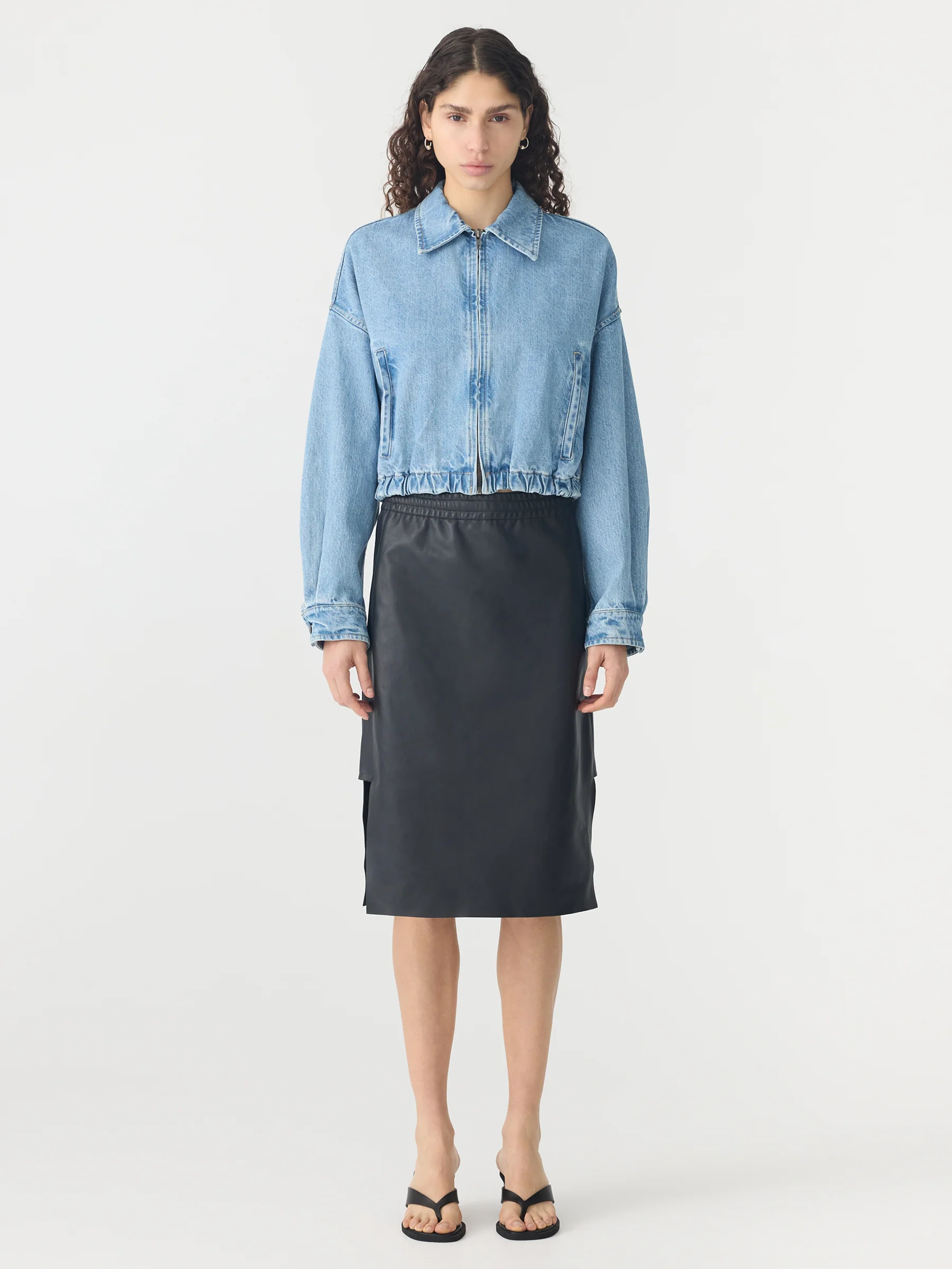 Organic Denim Cropped Jacket - Image 8