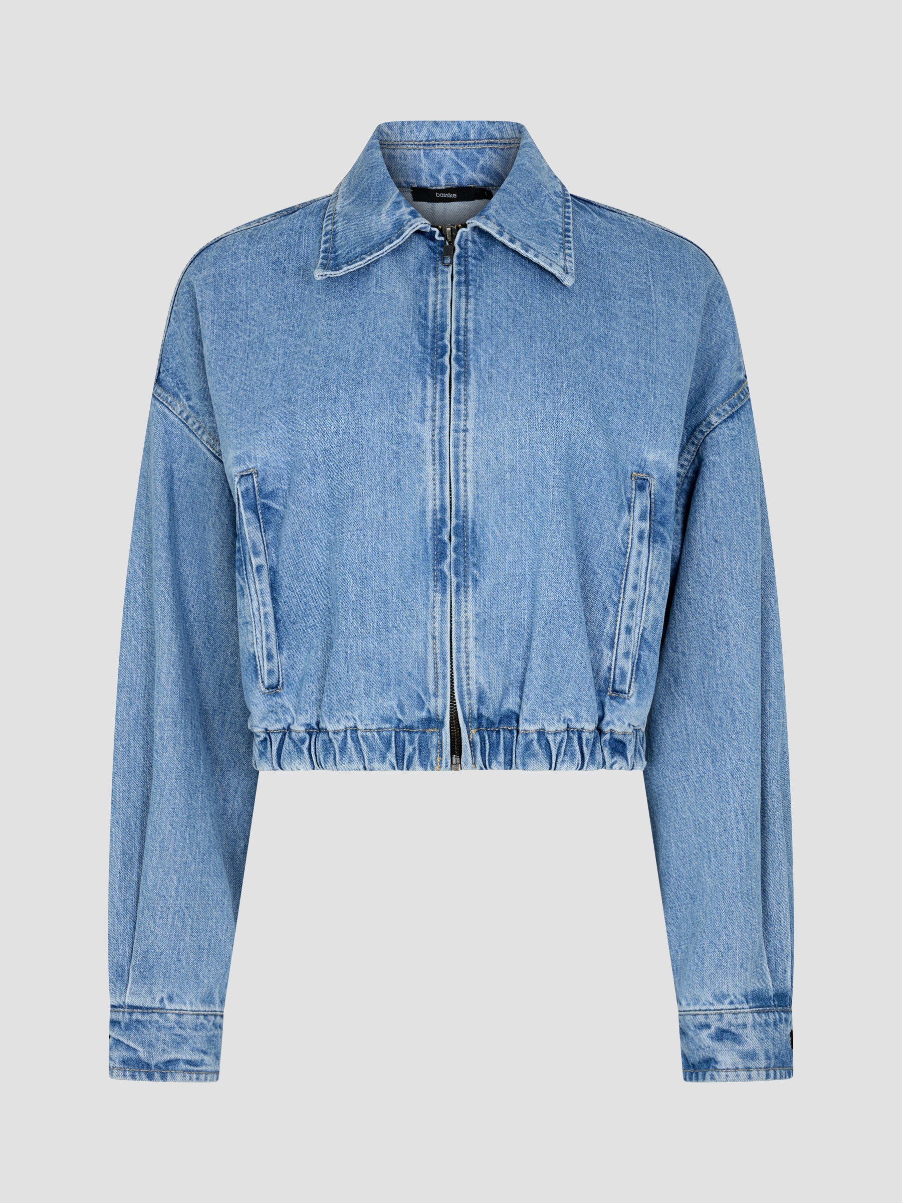 Organic Denim Cropped Jacket - Image 9