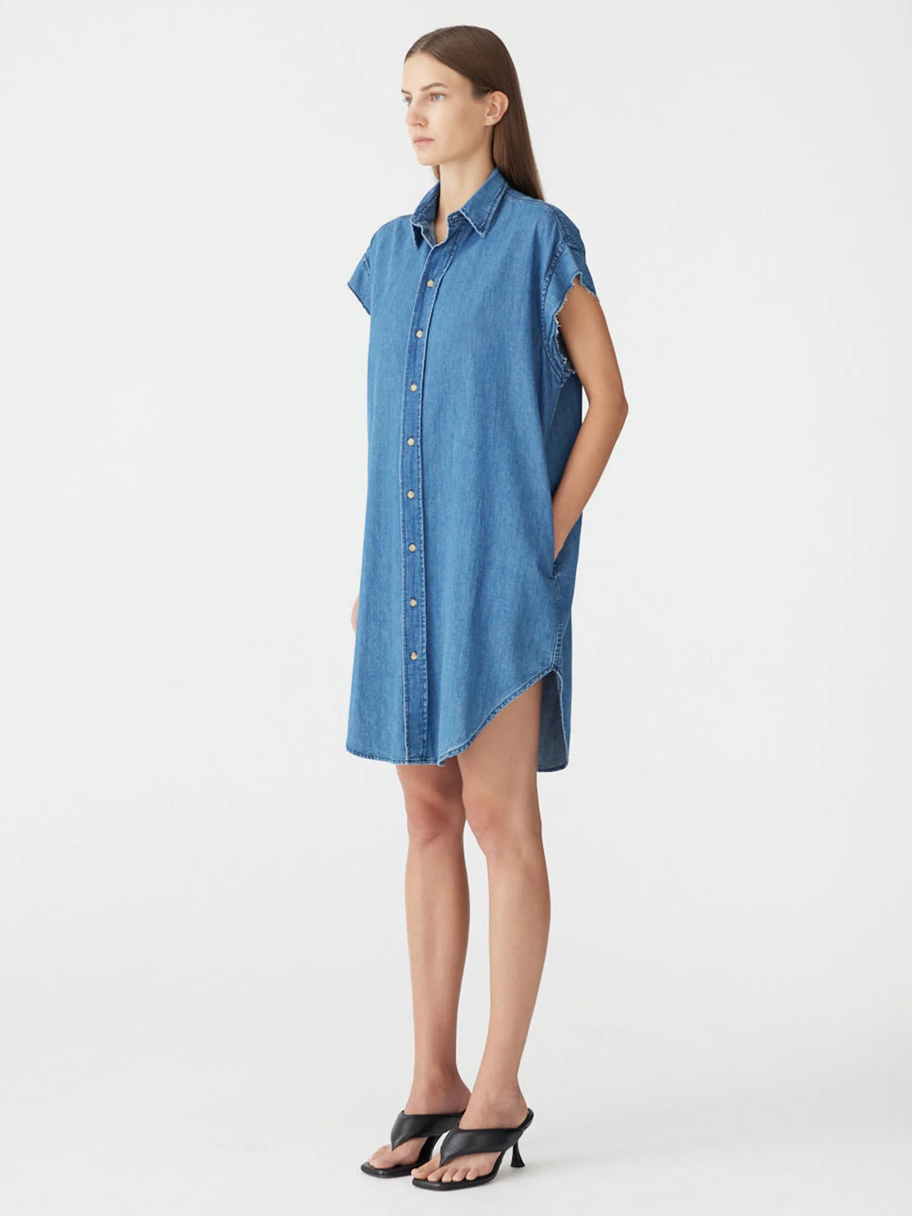 Organic Denim Sleeveless Dress - Image 2