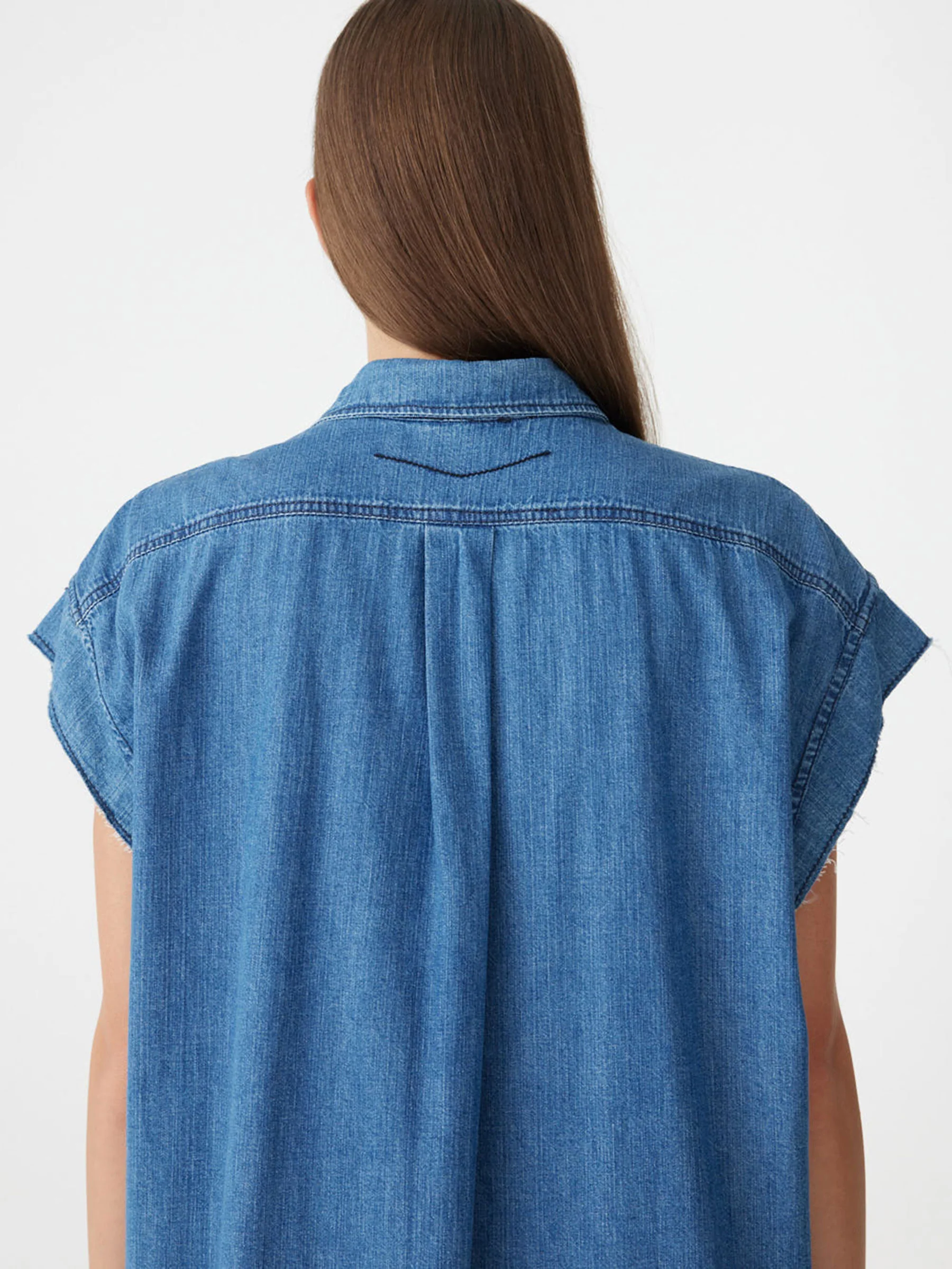 Organic Denim Sleeveless Dress - Image 5