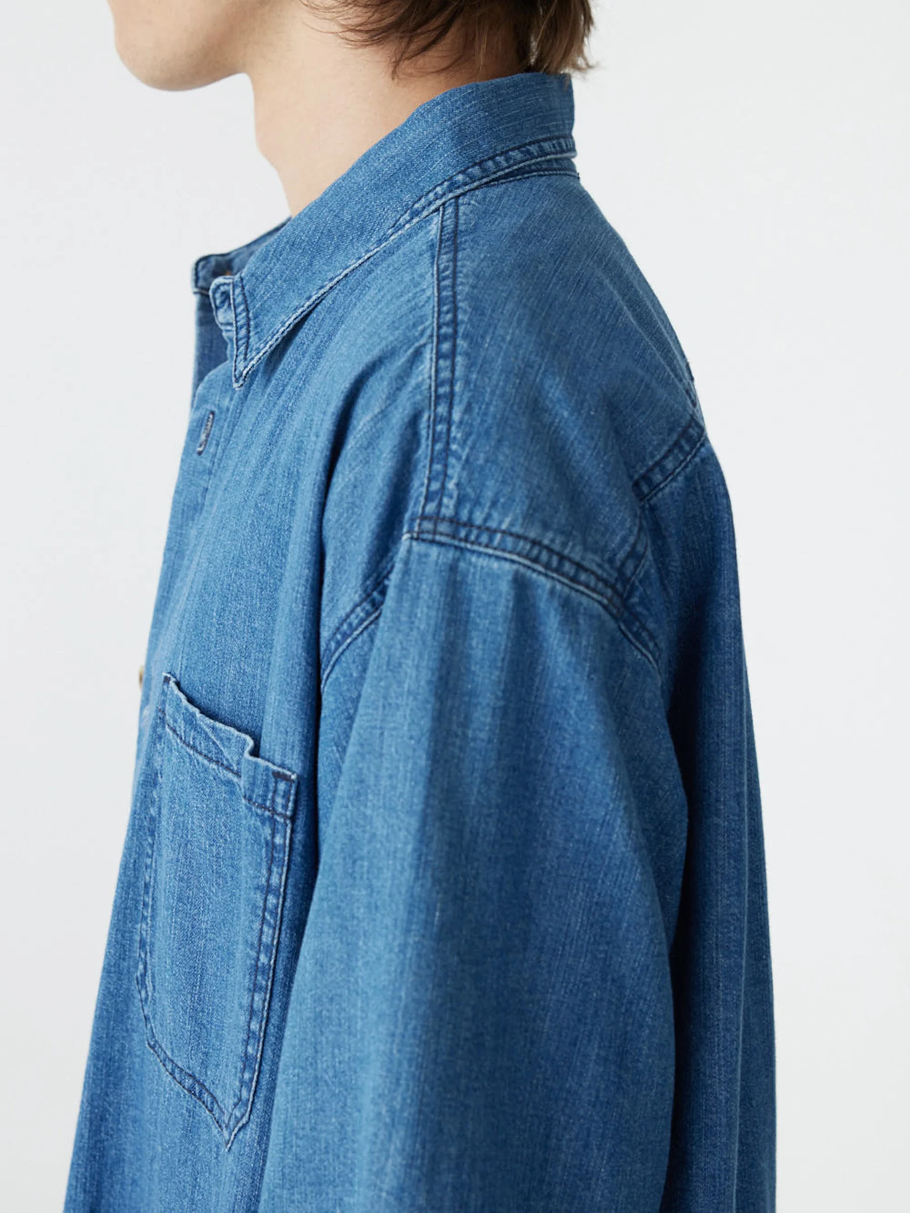 Organic Denim Short Sleeve Shirt - Image 5
