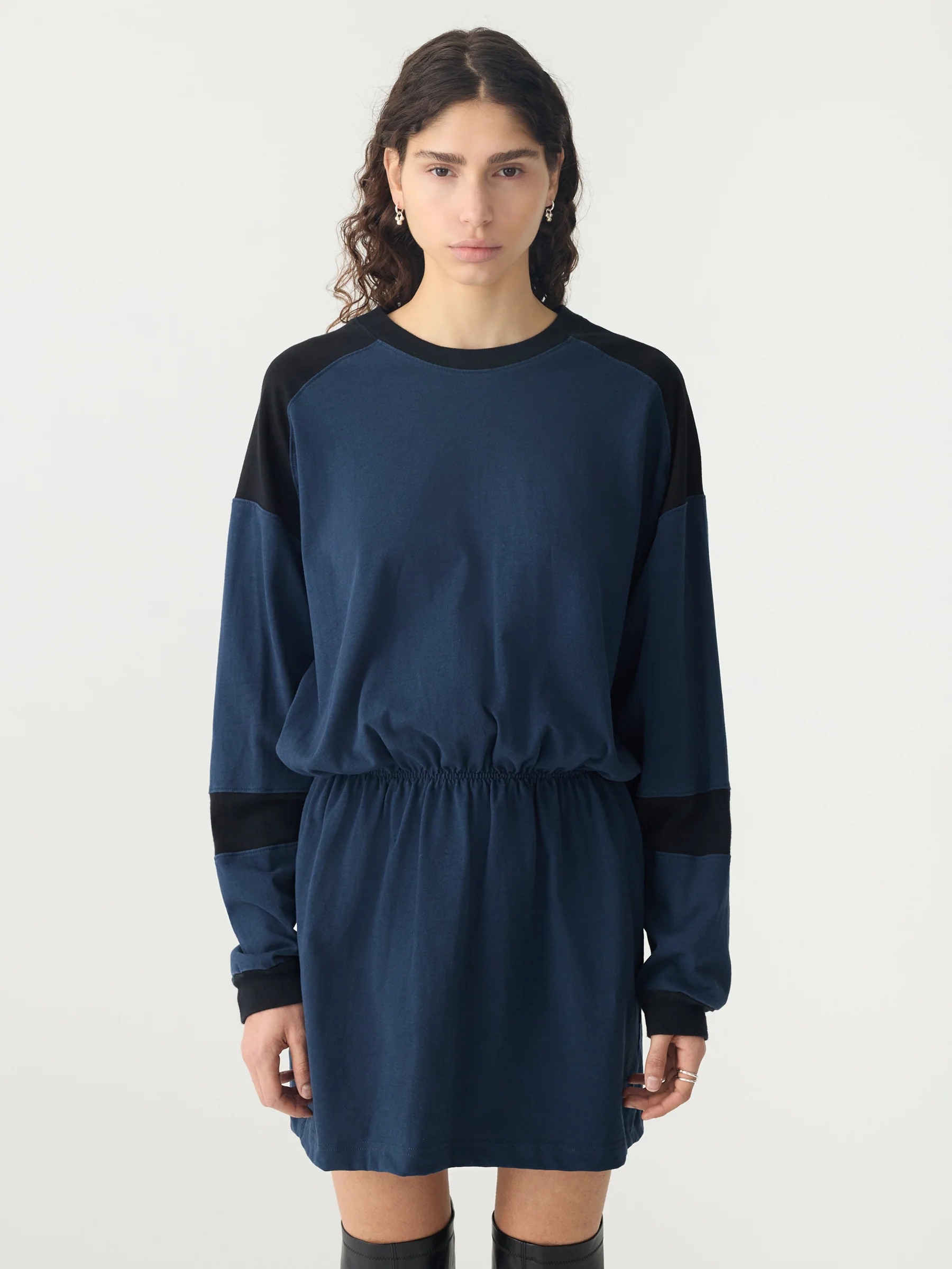 Panelled Long Sleeve T-Shirt Dress - Image 3