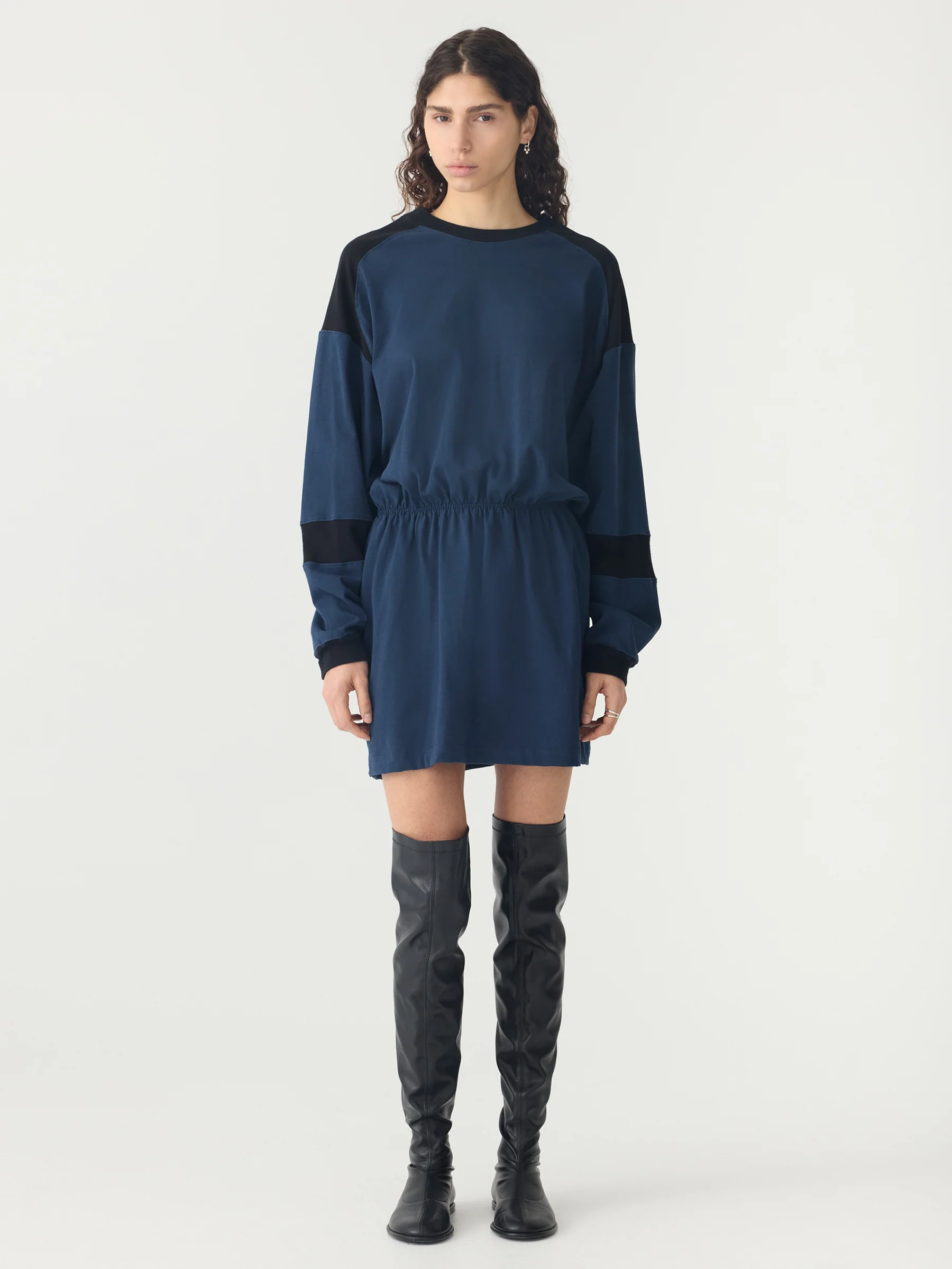 Panelled Long Sleeve T-Shirt Dress - Image 8