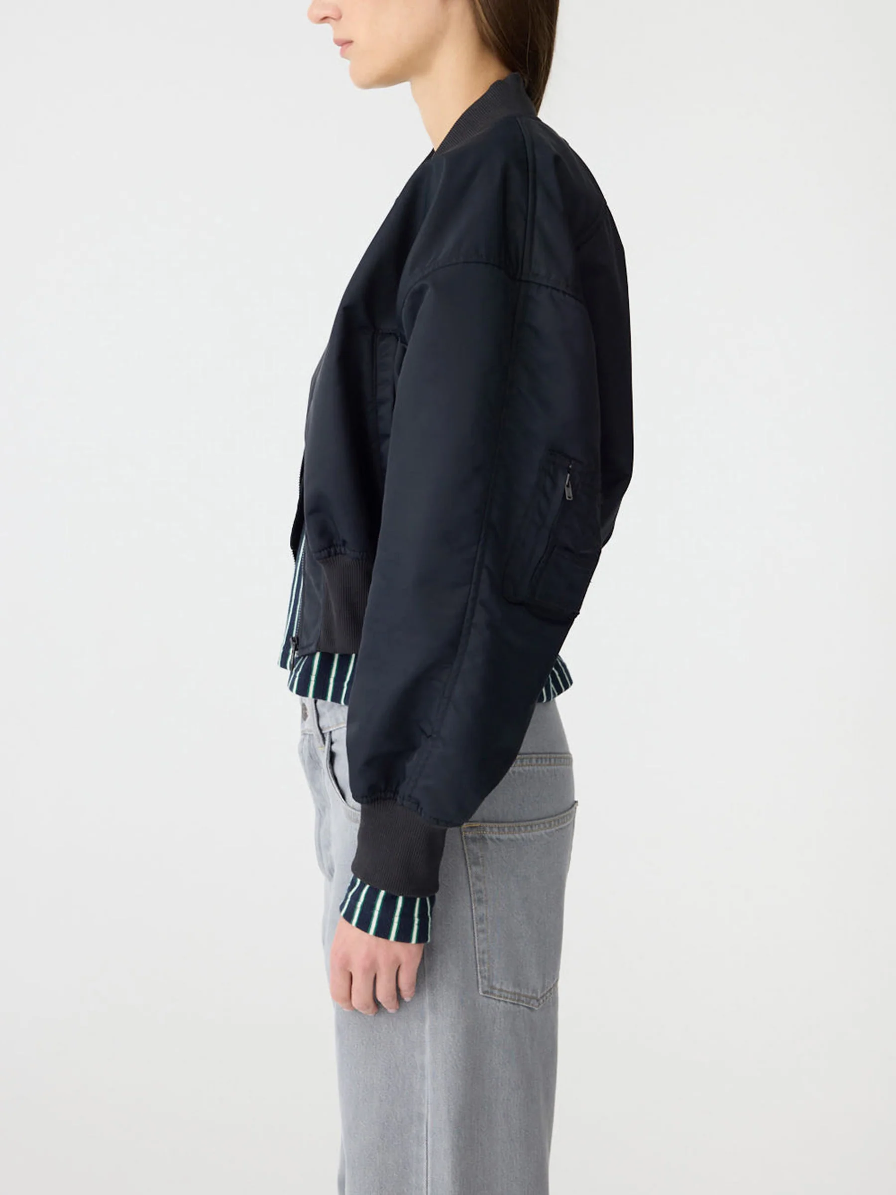 Recycled Nylon Cropped Bomber - Image 3