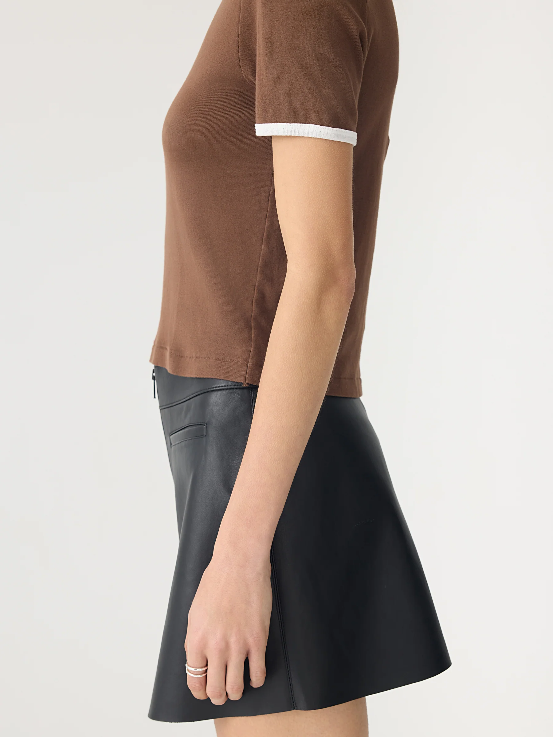 Rib Contrast Short Sleeve Baby T-Shirt - Image 5