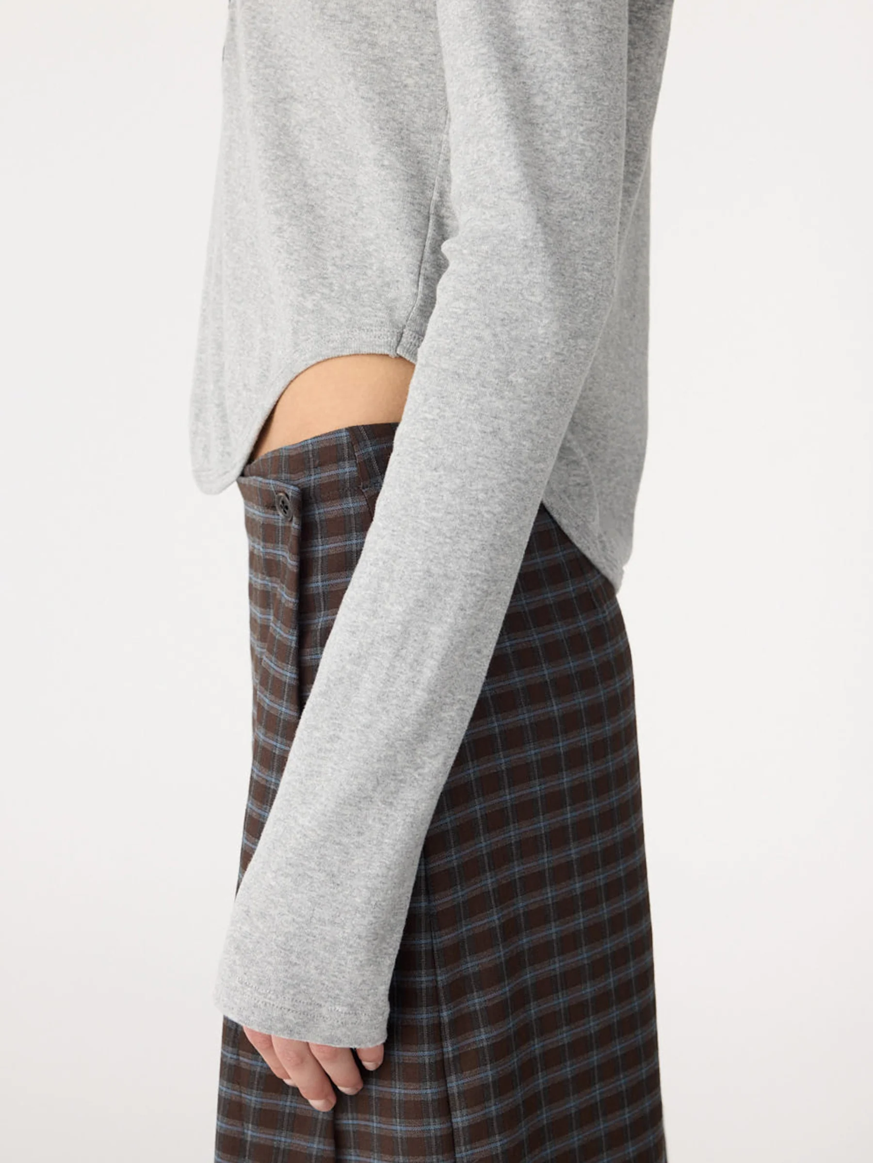 Scoop Hem Placket T-Shirt - Image 3