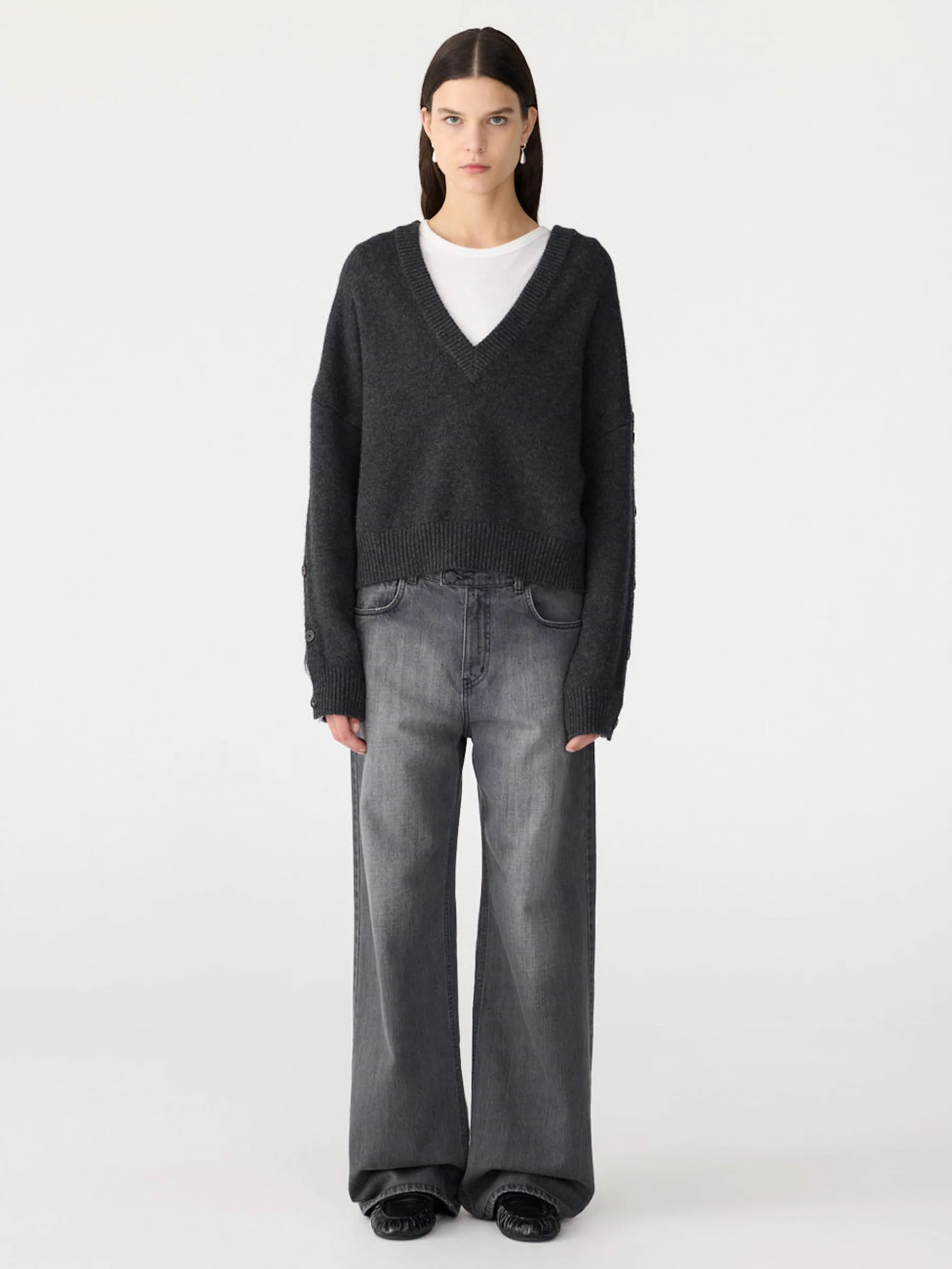 Sleeve Detail V Neck Knit - Image 6