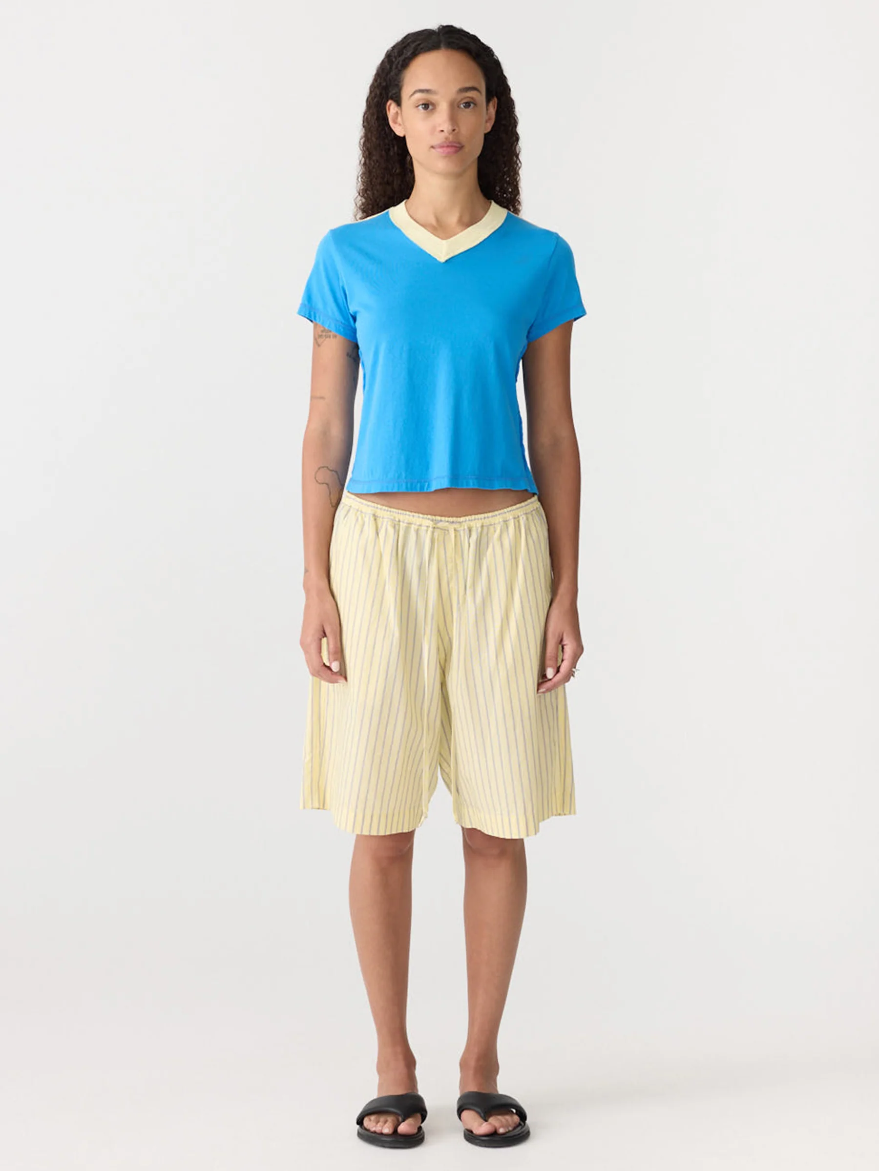 Soft Yellow Stripe Short - Image 6