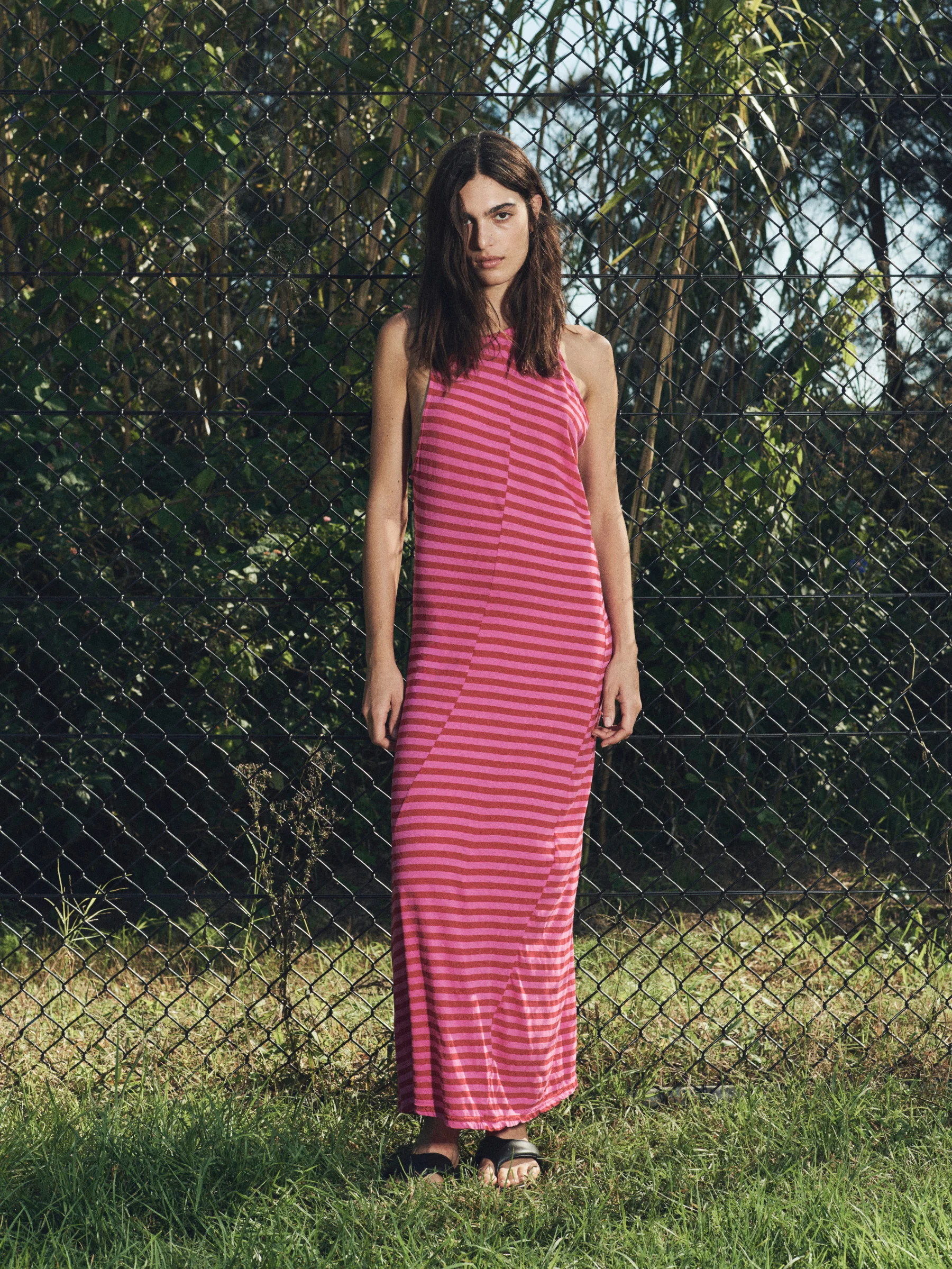 Stripe Asymmetric Tank Dress - Image 6