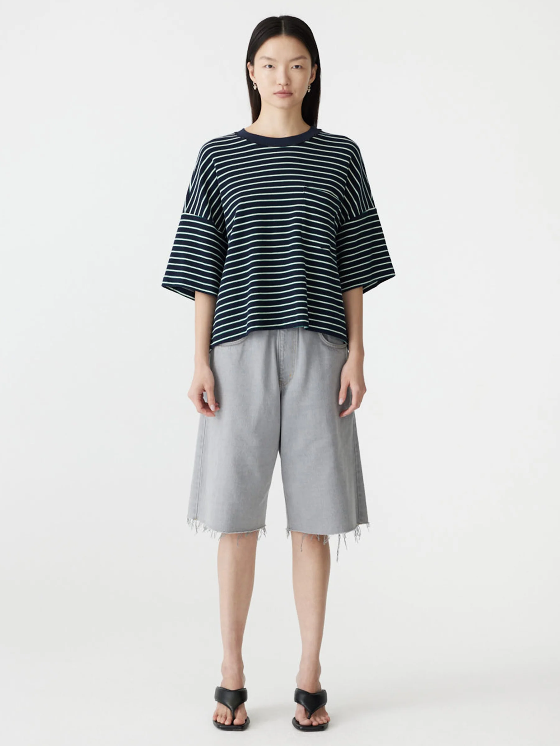Stripe Boxy Pocket T-Shirt - Image 2