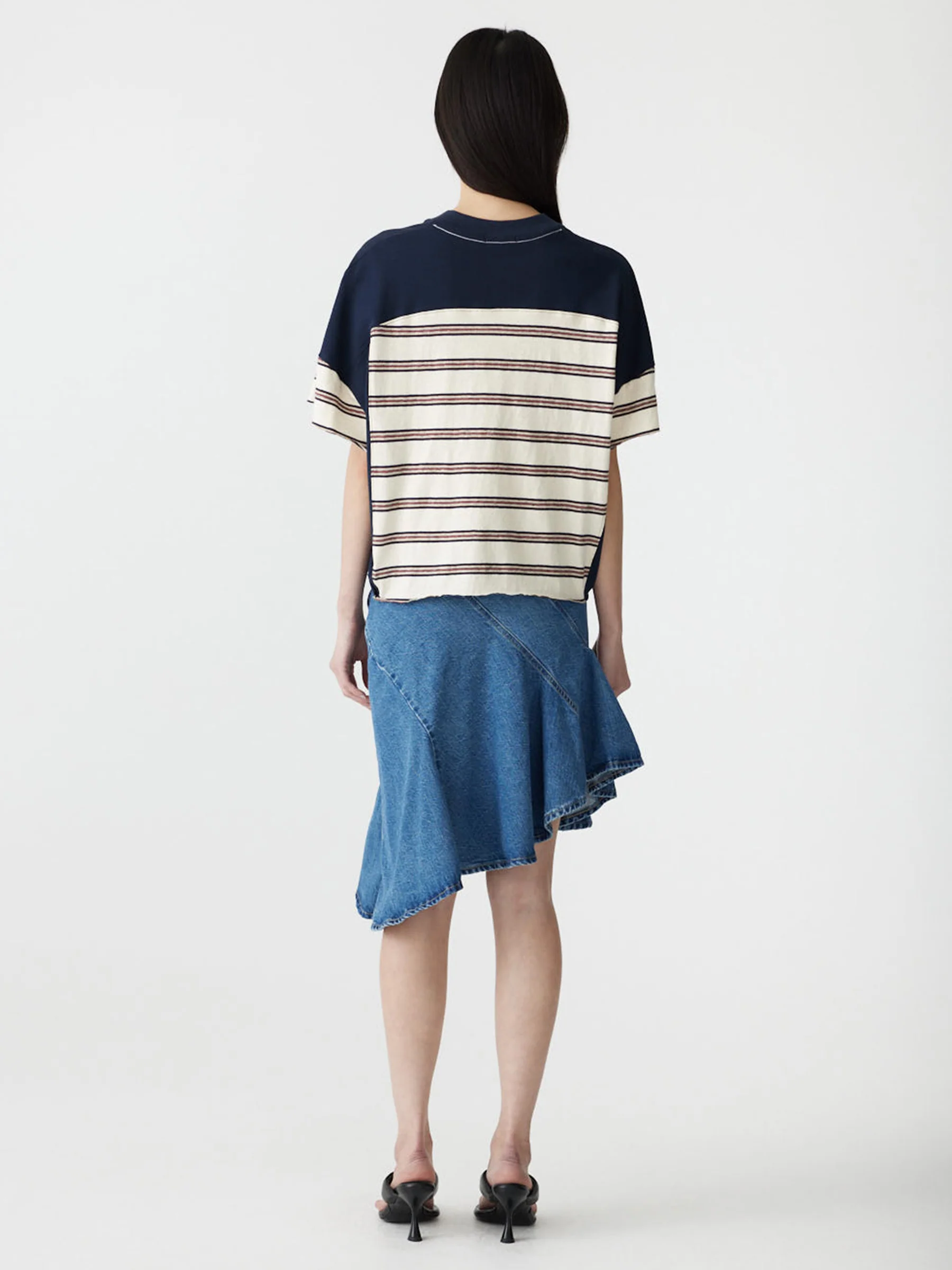 Stripe Contrast Raw V-Neck Tank - Image 6