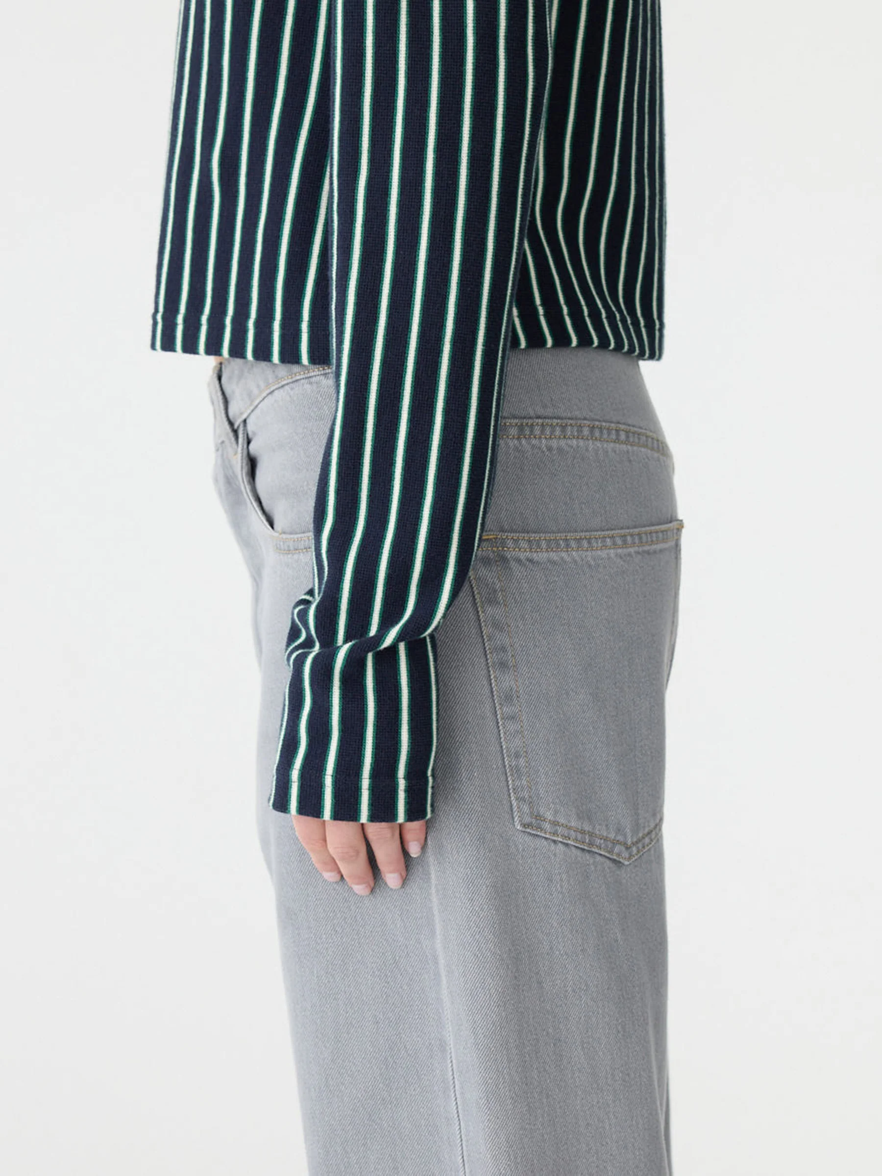 Stripe V-Neck Long Sleeve Baby T-Shirt - Image 3