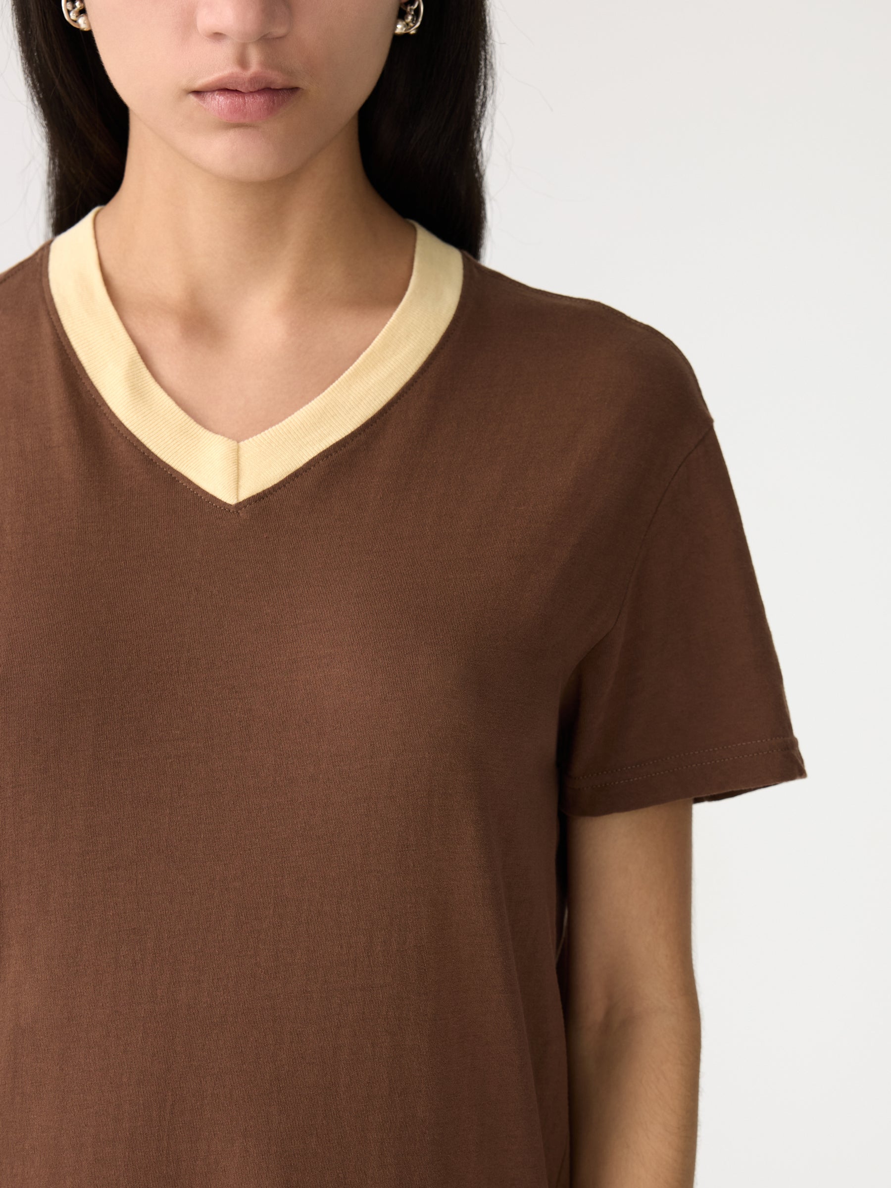 V Neck Longerline Short Sleeve Dress - Image 3