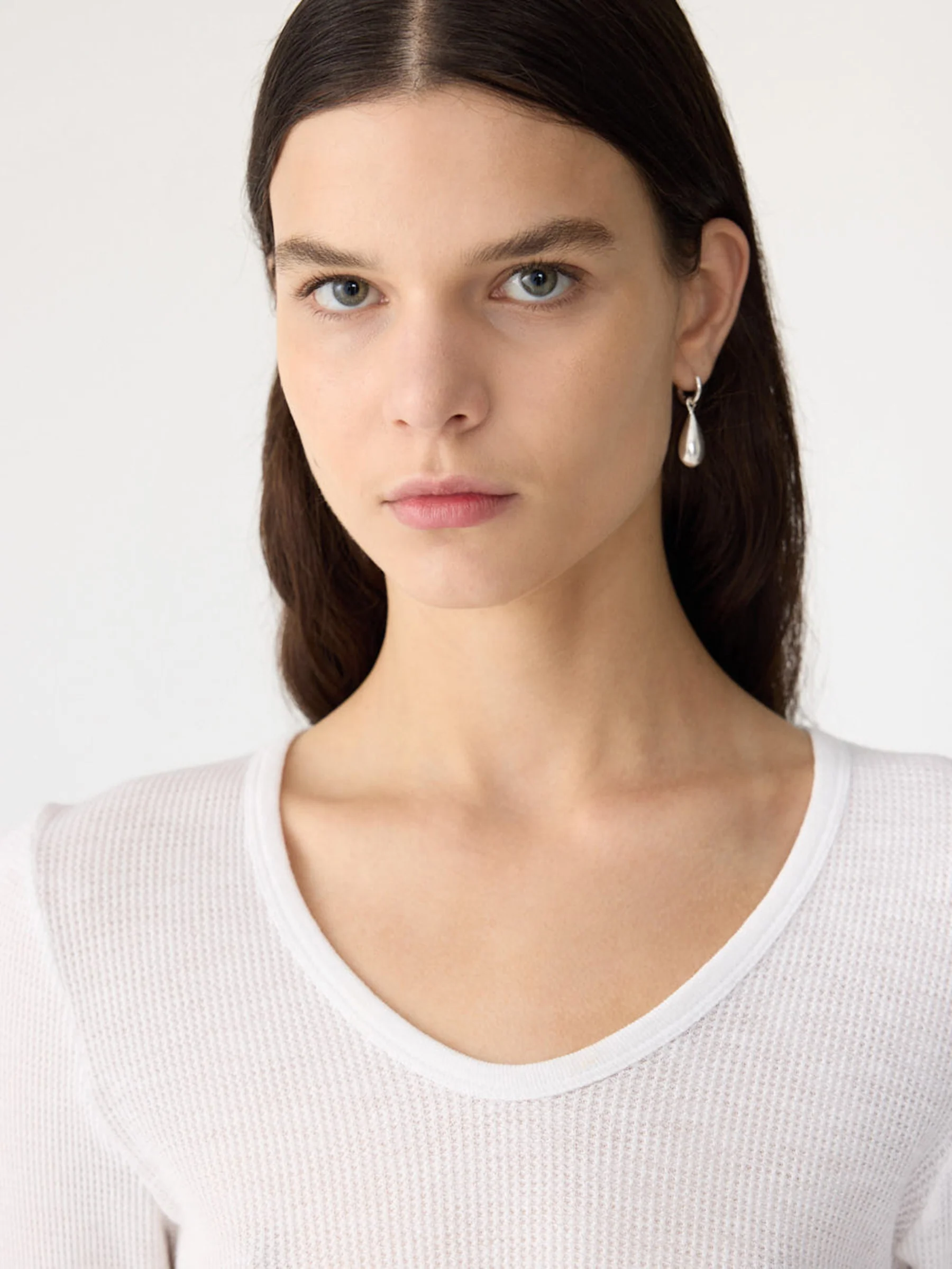 Waffle V-Neck Long Sleeve T-Shirt - Image 3