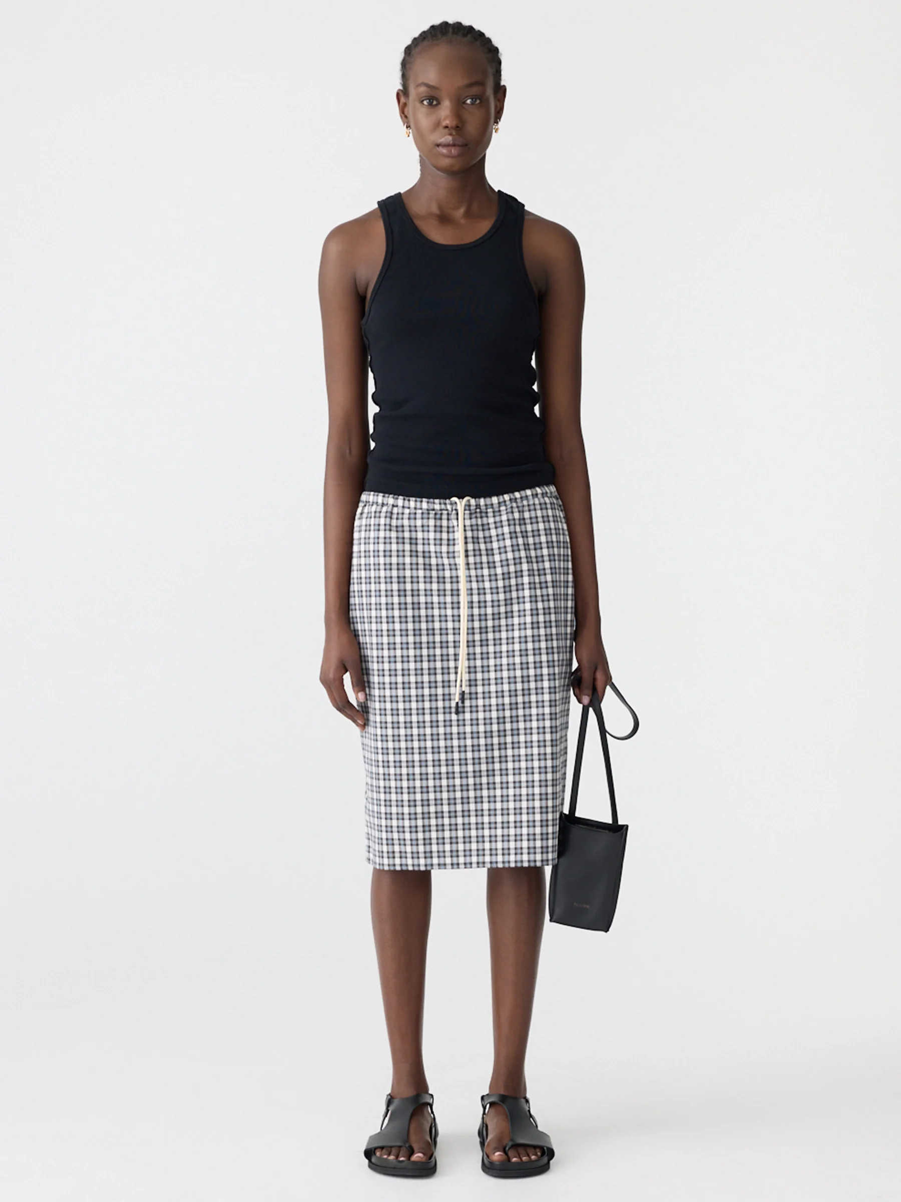 Yarn Dyed Check Pull On Skirt