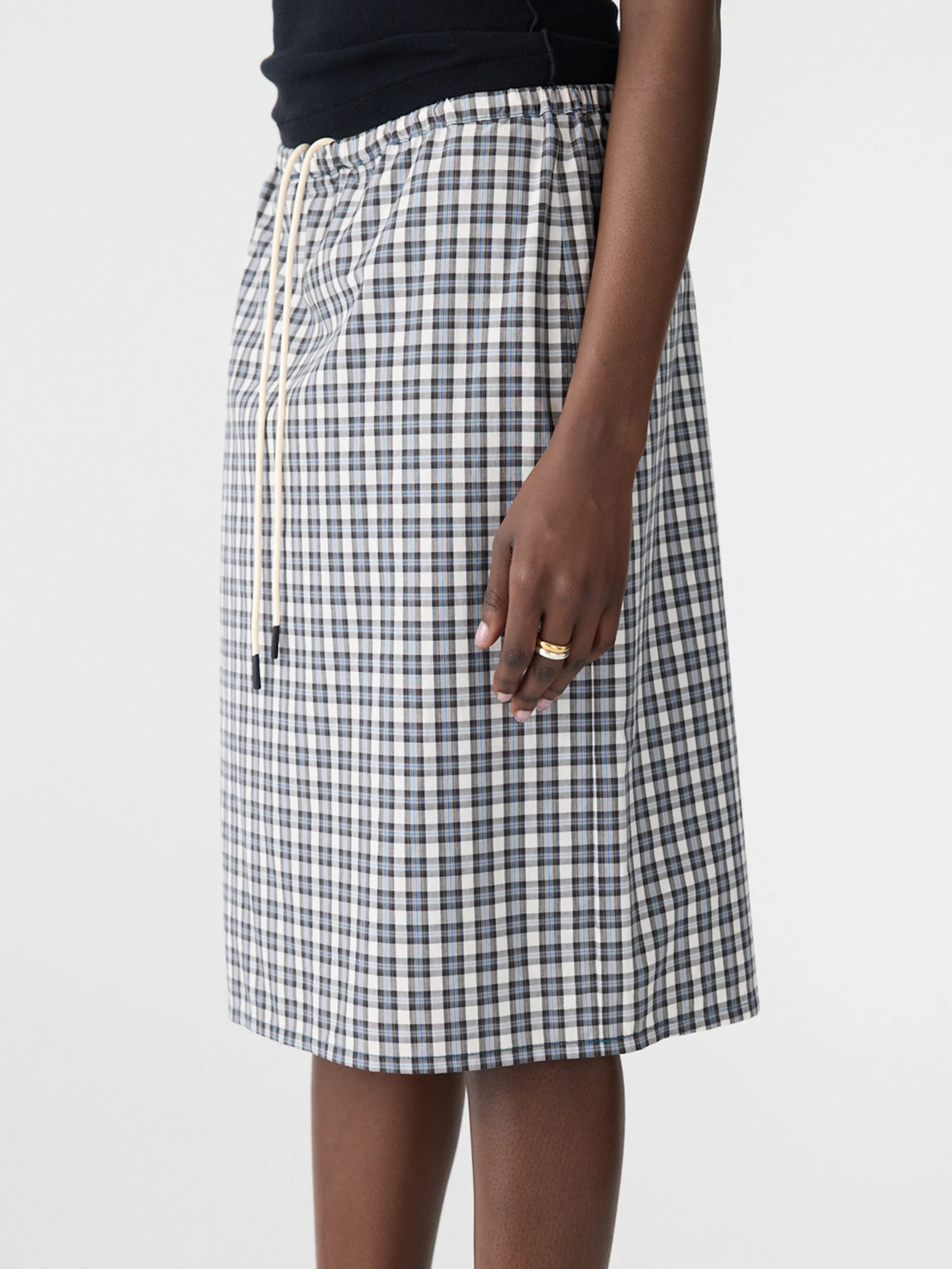 Yarn Dyed Check Pull On Skirt - Image 3