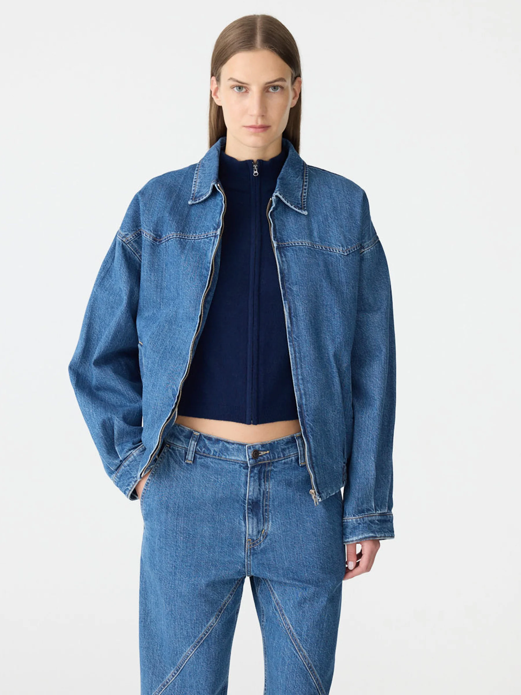 Yoke Detail Denim Jacket - Image 2